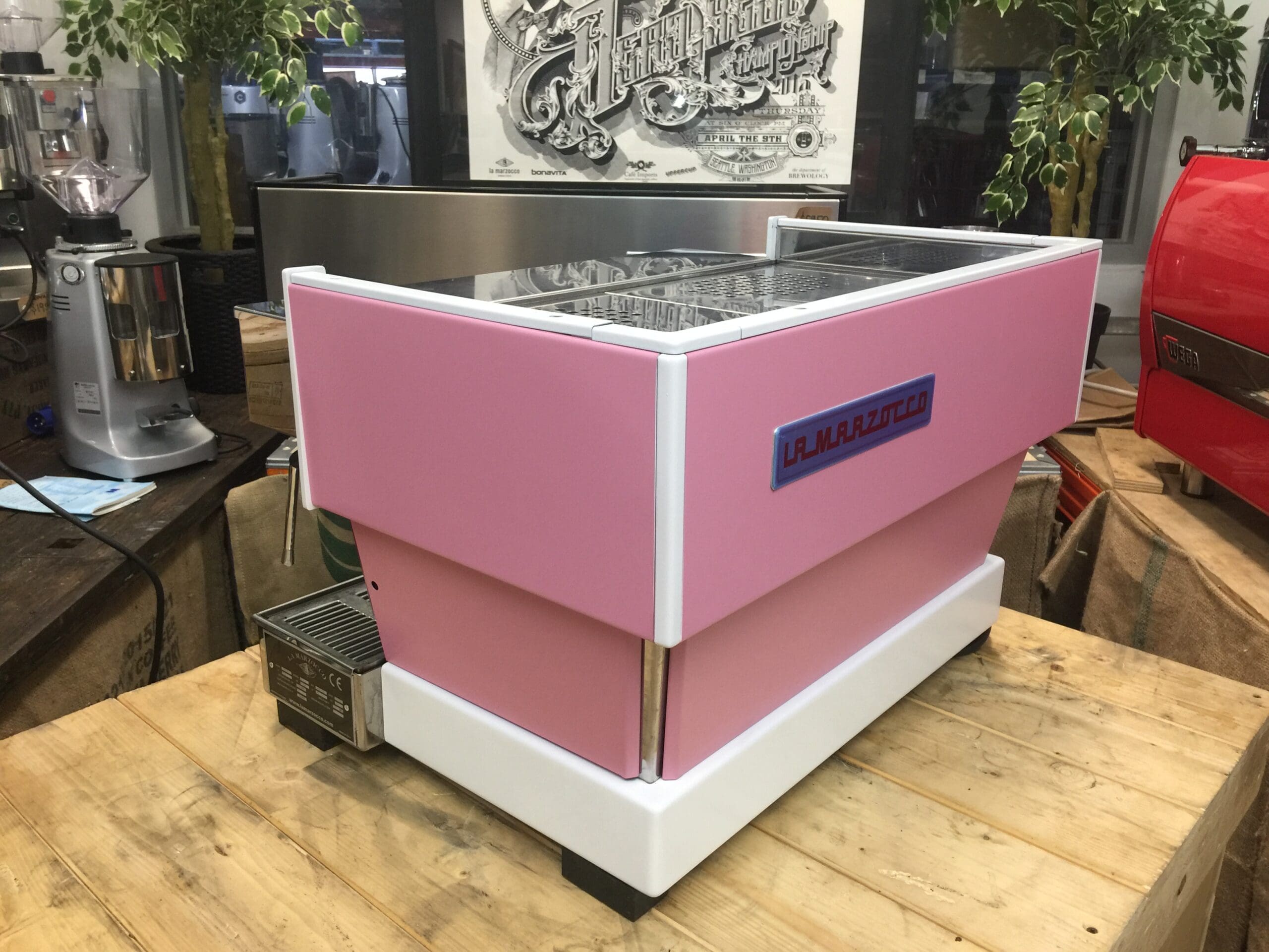 La Marzocco Linea Classic Gin - 2 Group Commercial Espresso Machine - Pink