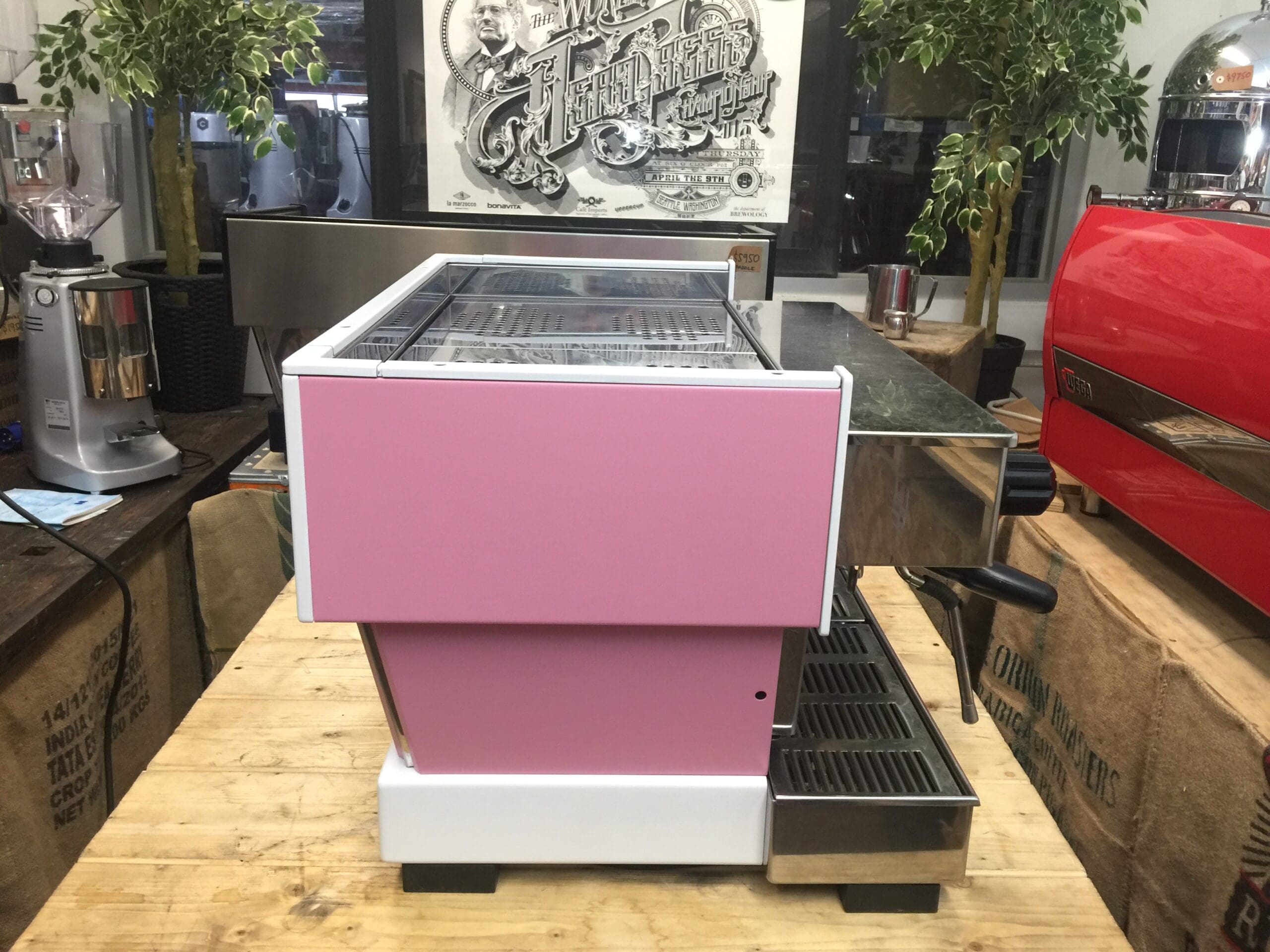 La Marzocco Linea Classic Gin - 2 Group Commercial Espresso Machine - Pink