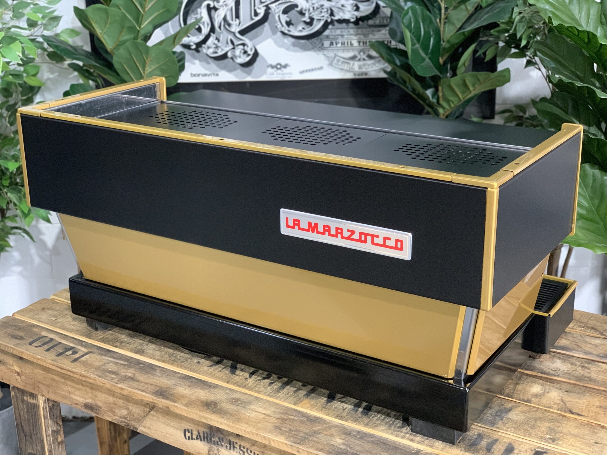 La Marzocco Linea Classic Black - 3 Group Commercial Espresso Machine - Gold