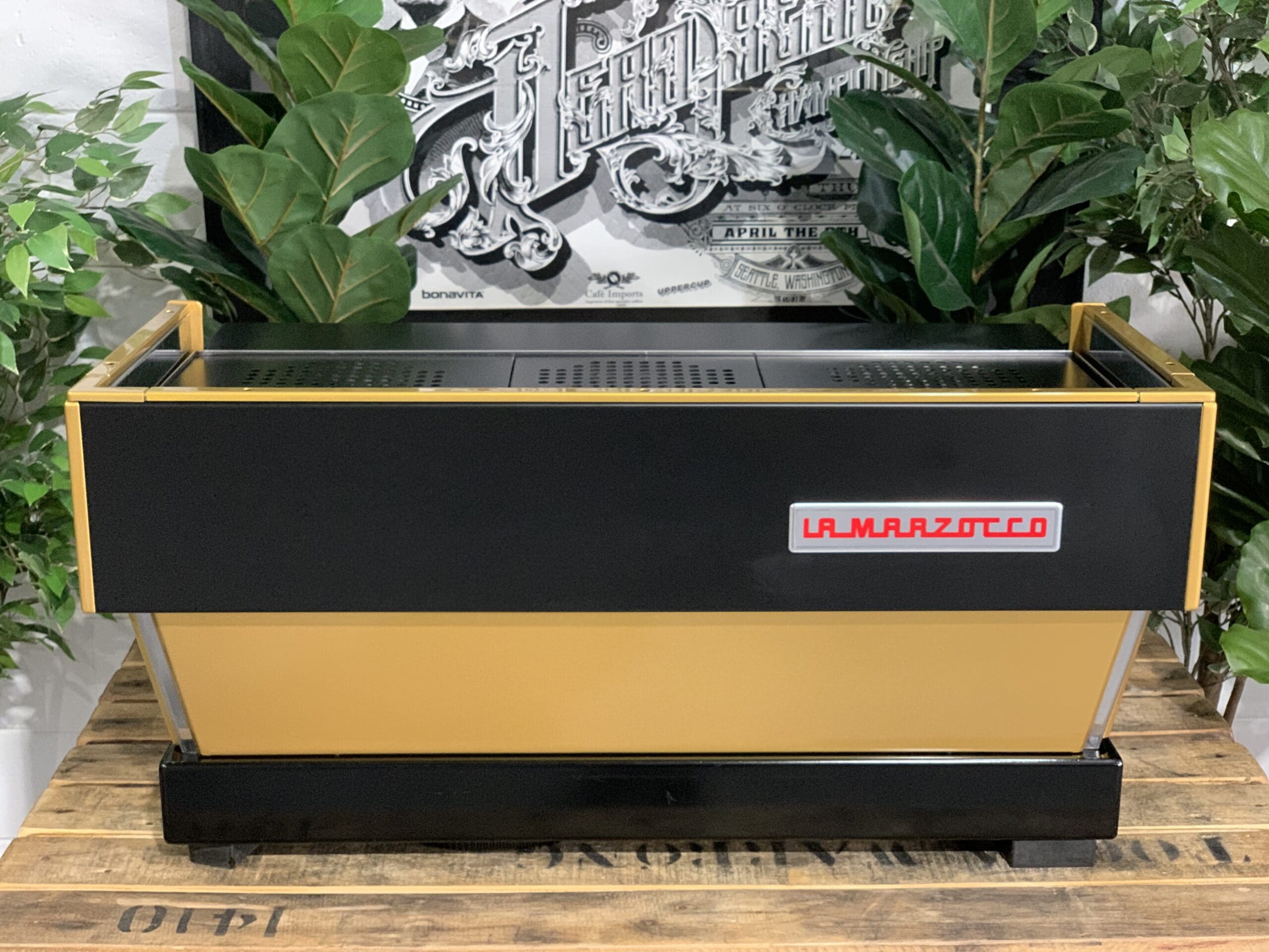 La Marzocco Linea Classic Black - 3 Group Commercial Espresso Machine - Gold