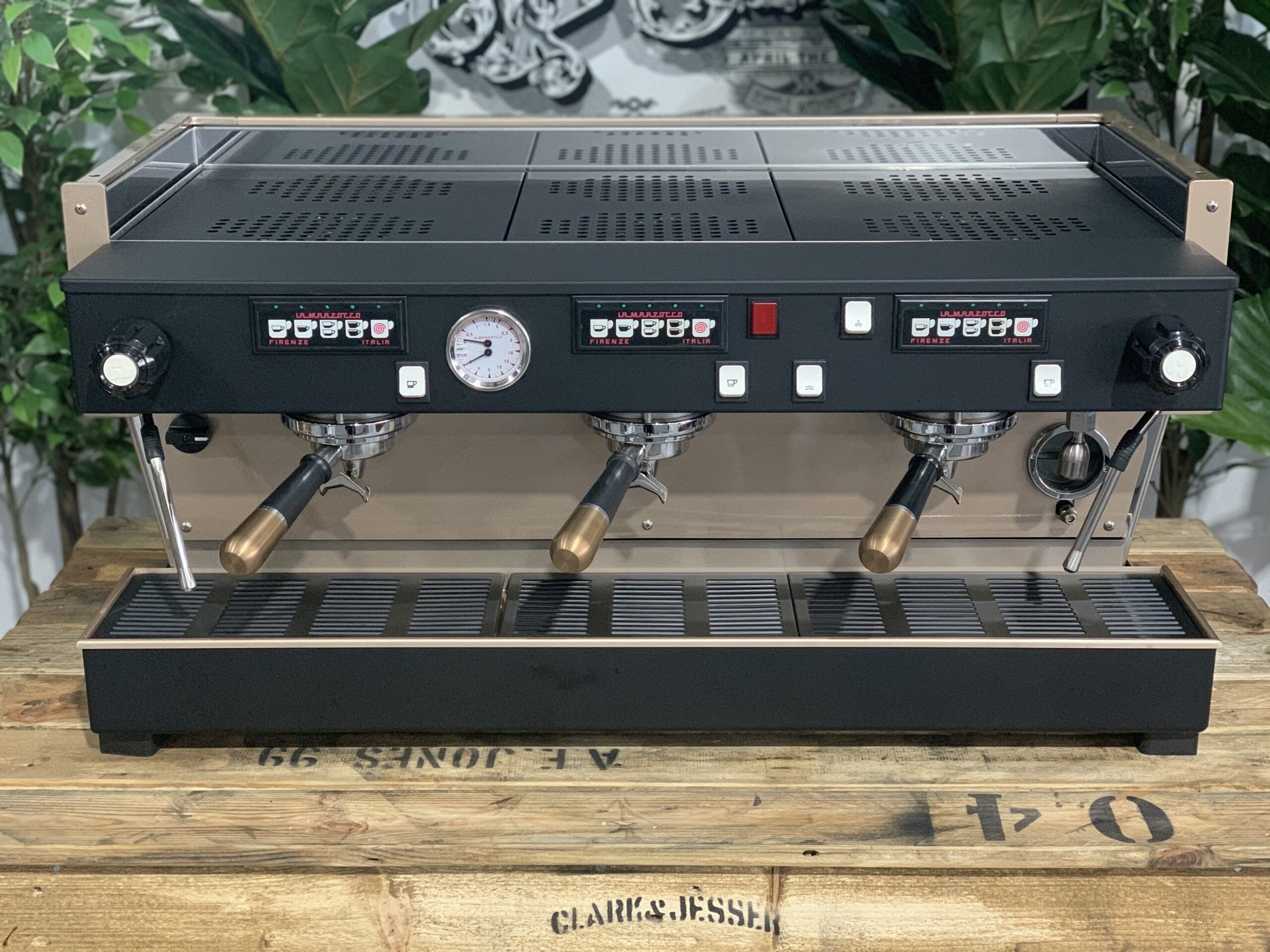 La Marzocco Linea Classic Black & Rose - 3 Group Commercial Espresso Machine - Gold