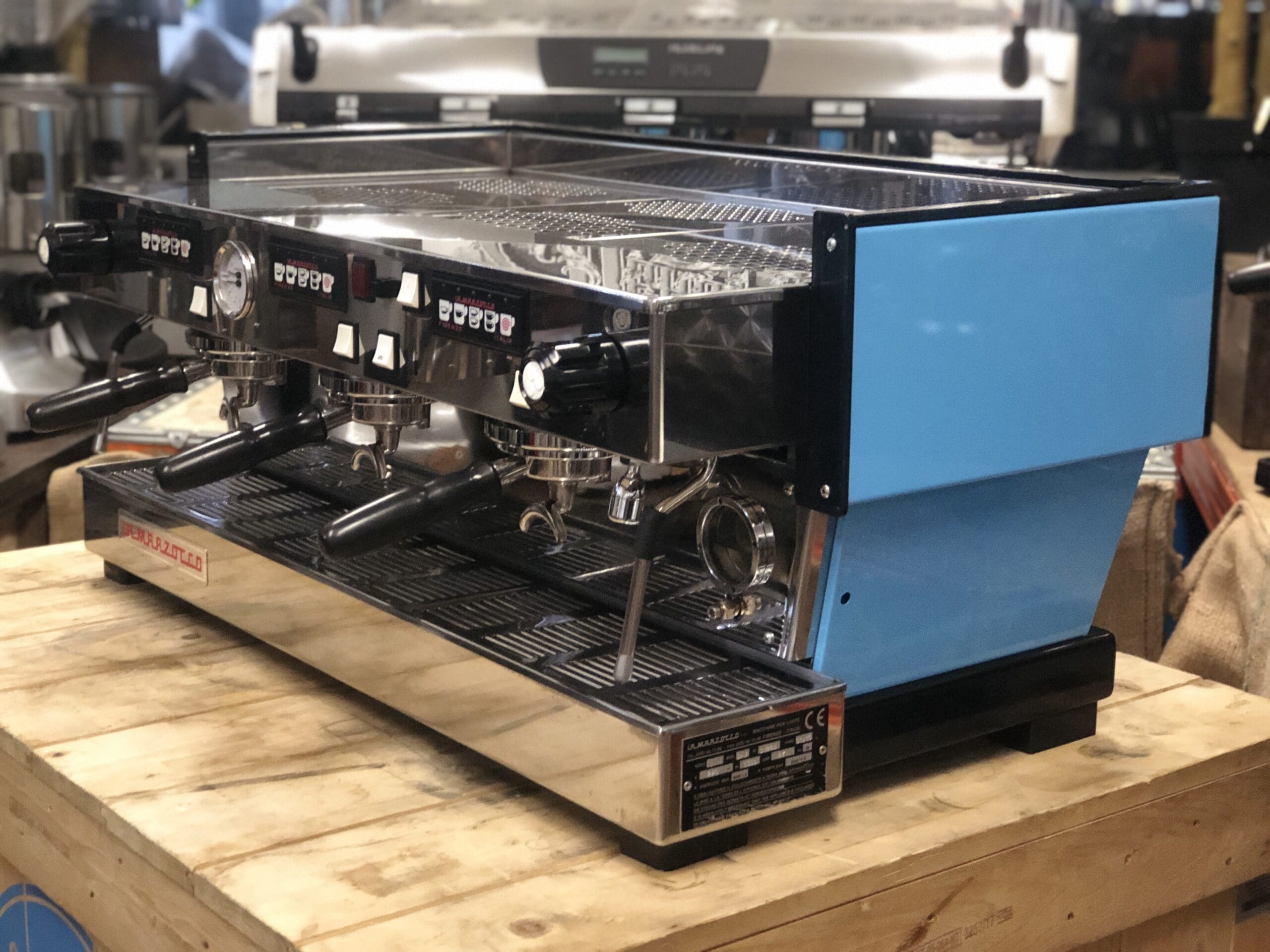 La Marzocco Linea Classic Baby - 3 Group Commercial Espresso Machine - Blue
