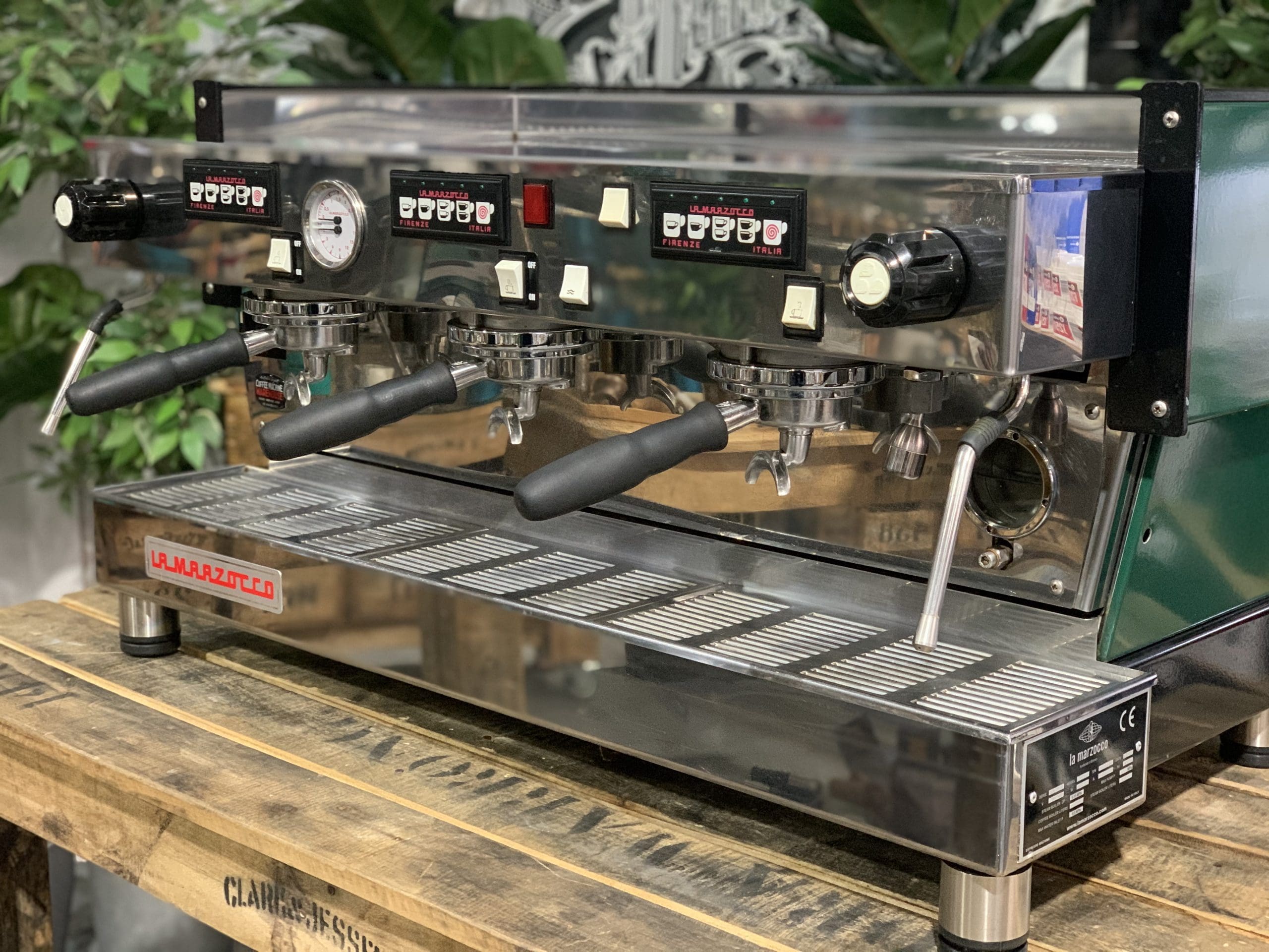 La Marzocco Linea Dark - 3 Group Commercial Espresso Machine - Green