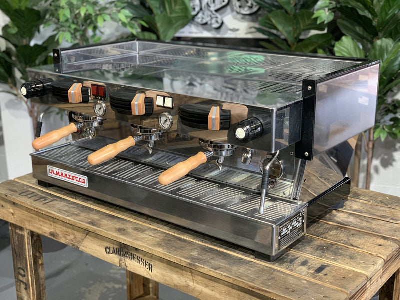 La Marzocco Linea Classic Huon Pine Timber MP 3 Group Stainless Steel