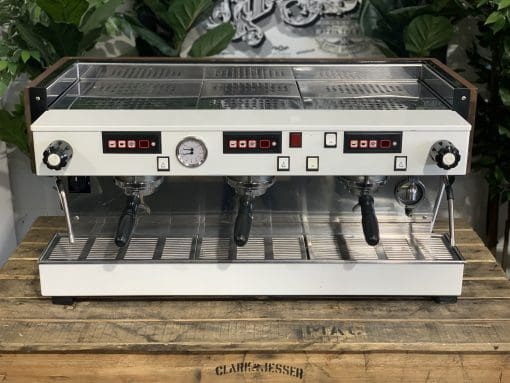 La Marzocco Linea White & W Chronos - 3 Group Commercial Espresso Machine - Timber