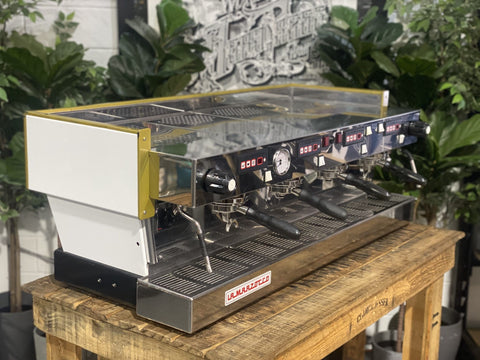 La Marzocco Linea Classic Chrono Touch Pads White - 4 Group Commercial Espresso Machine - Gold
