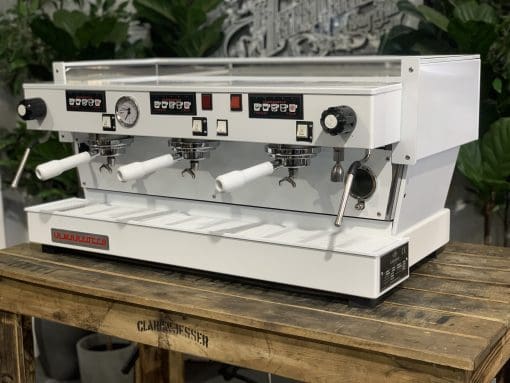 La Marzocco Linea Full White with Group Handles - 3 Group Commercial Espresso Machine - White
