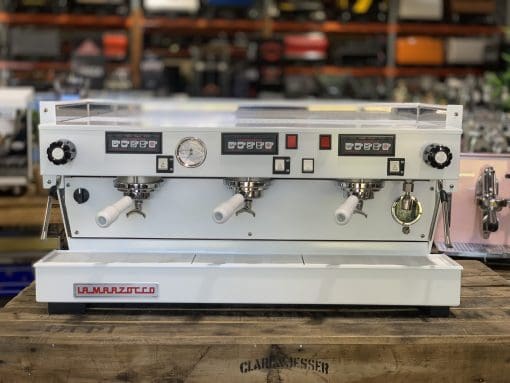 La Marzocco Linea Full White with Group Handles - 3 Group Commercial Espresso Machine - White