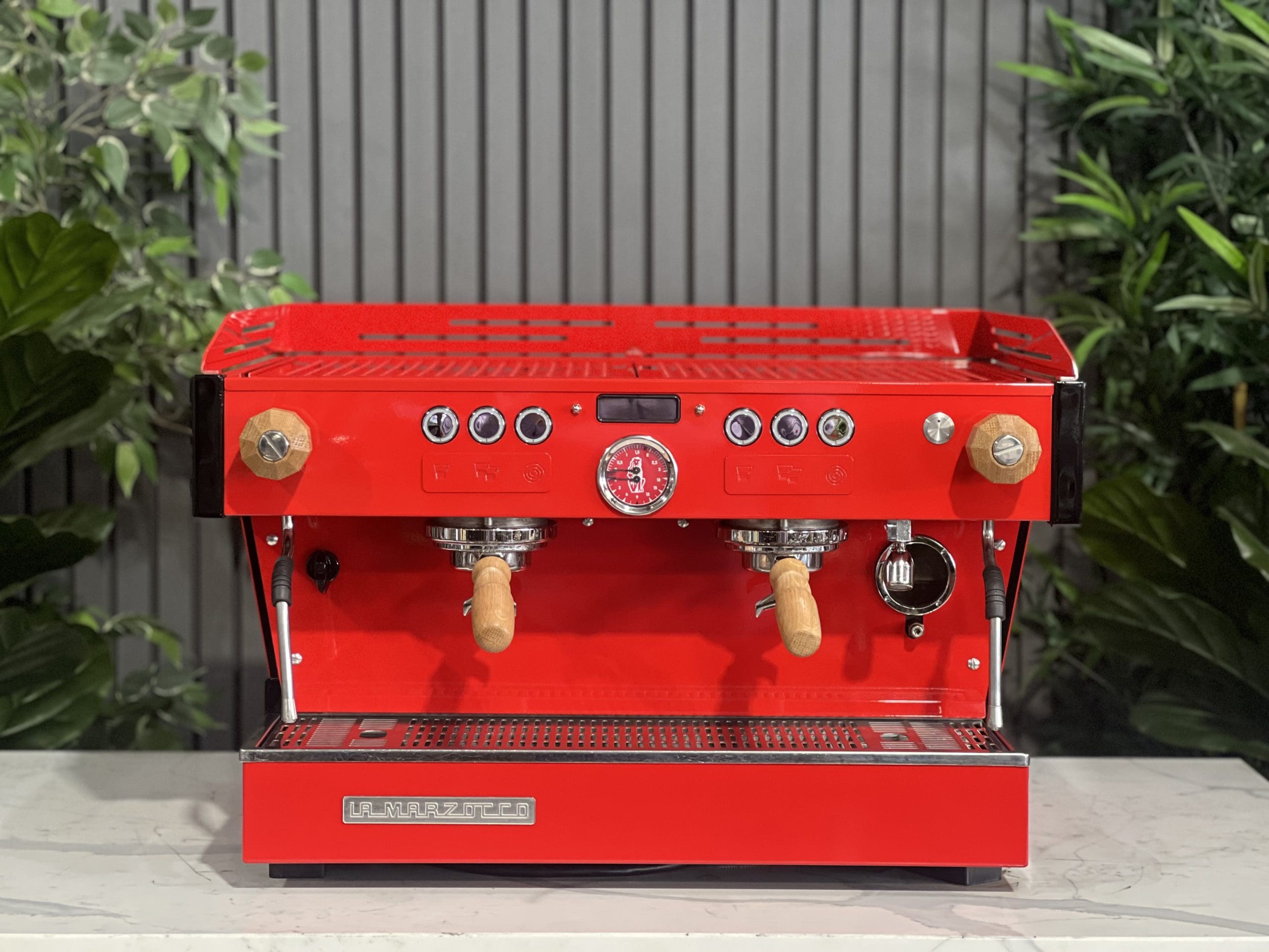 La Marzocco Linea PB Red w Kit - 2 Group Commercial Espresso Machine - Timber