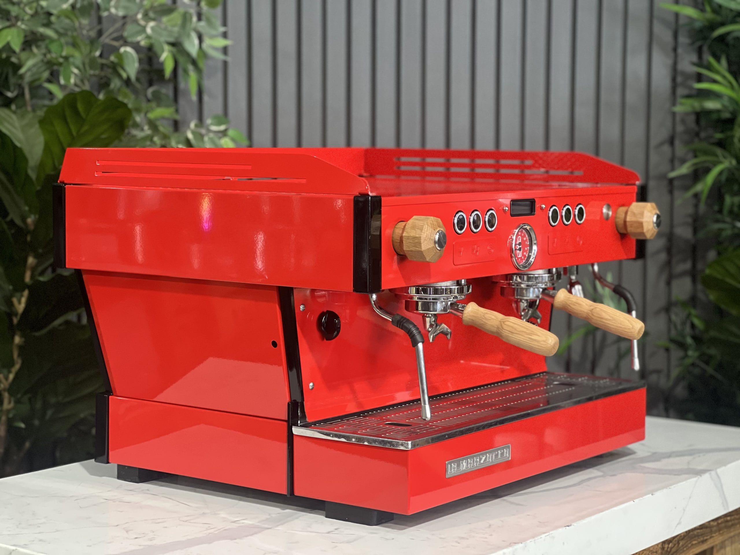 La Marzocco Linea PB Red w Kit - 2 Group Commercial Espresso Machine - Timber