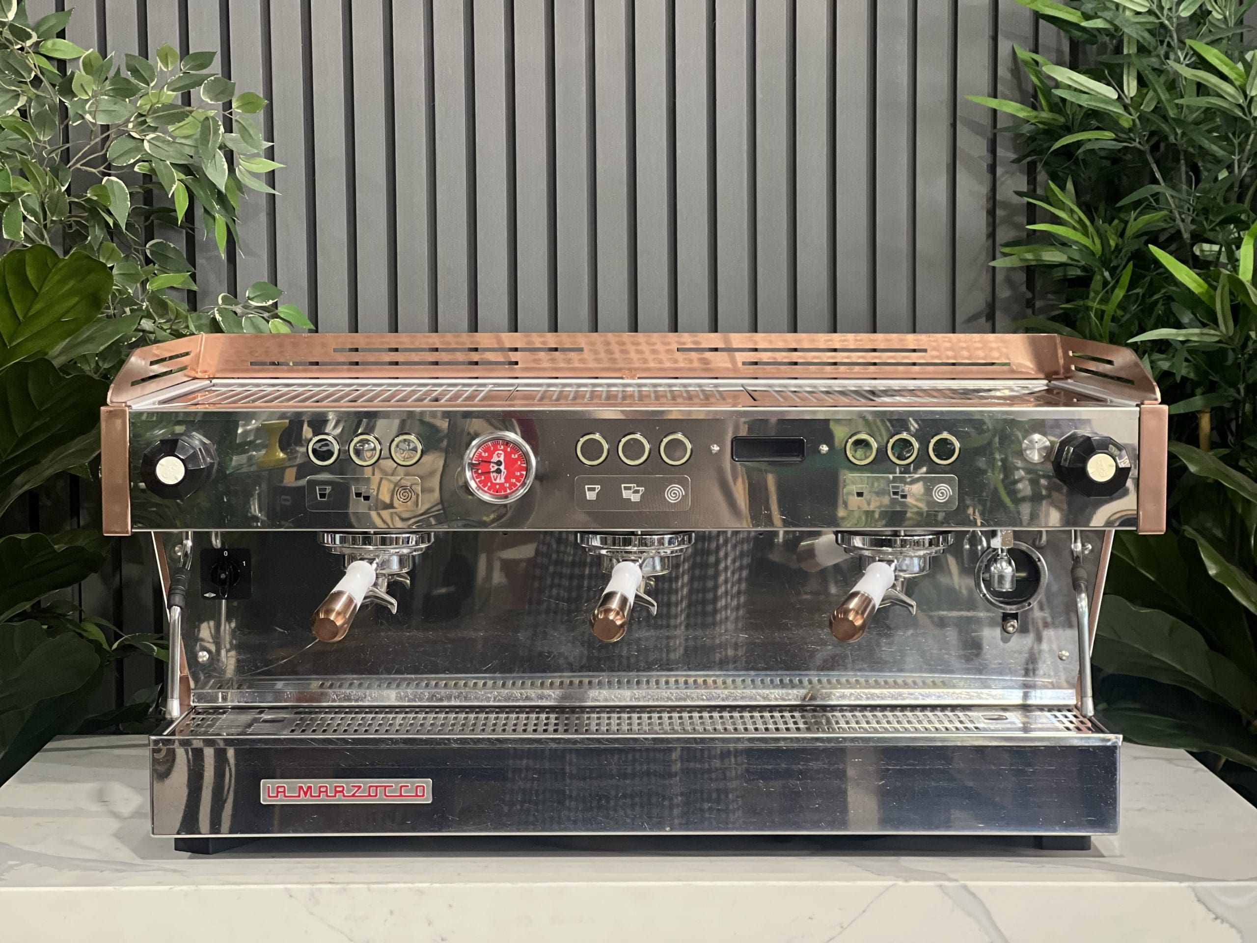 La Marzocco Linea PB White & Rose - 3 Group Commercial Espresso Machine - Gold