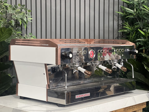 La Marzocco Linea PB White & Rose - 3 Group Commercial Espresso Machine - Gold