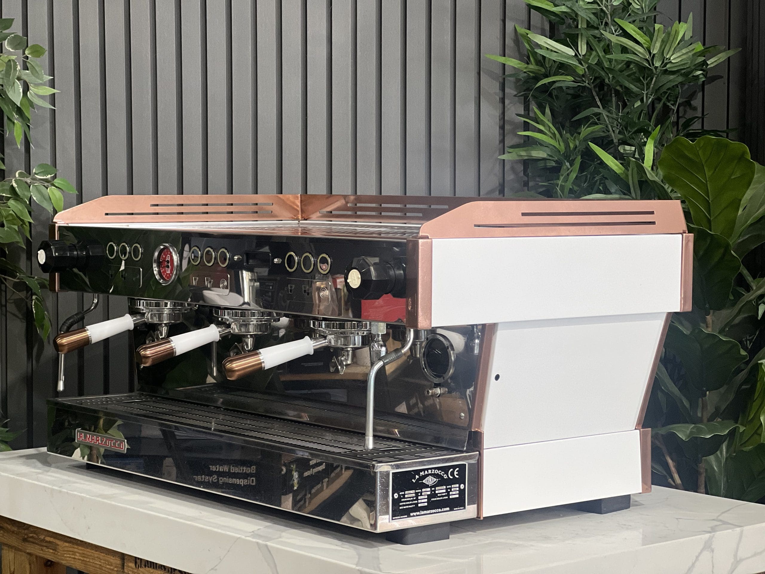 La Marzocco Linea PB White & Rose - 3 Group Commercial Espresso Machine - Gold