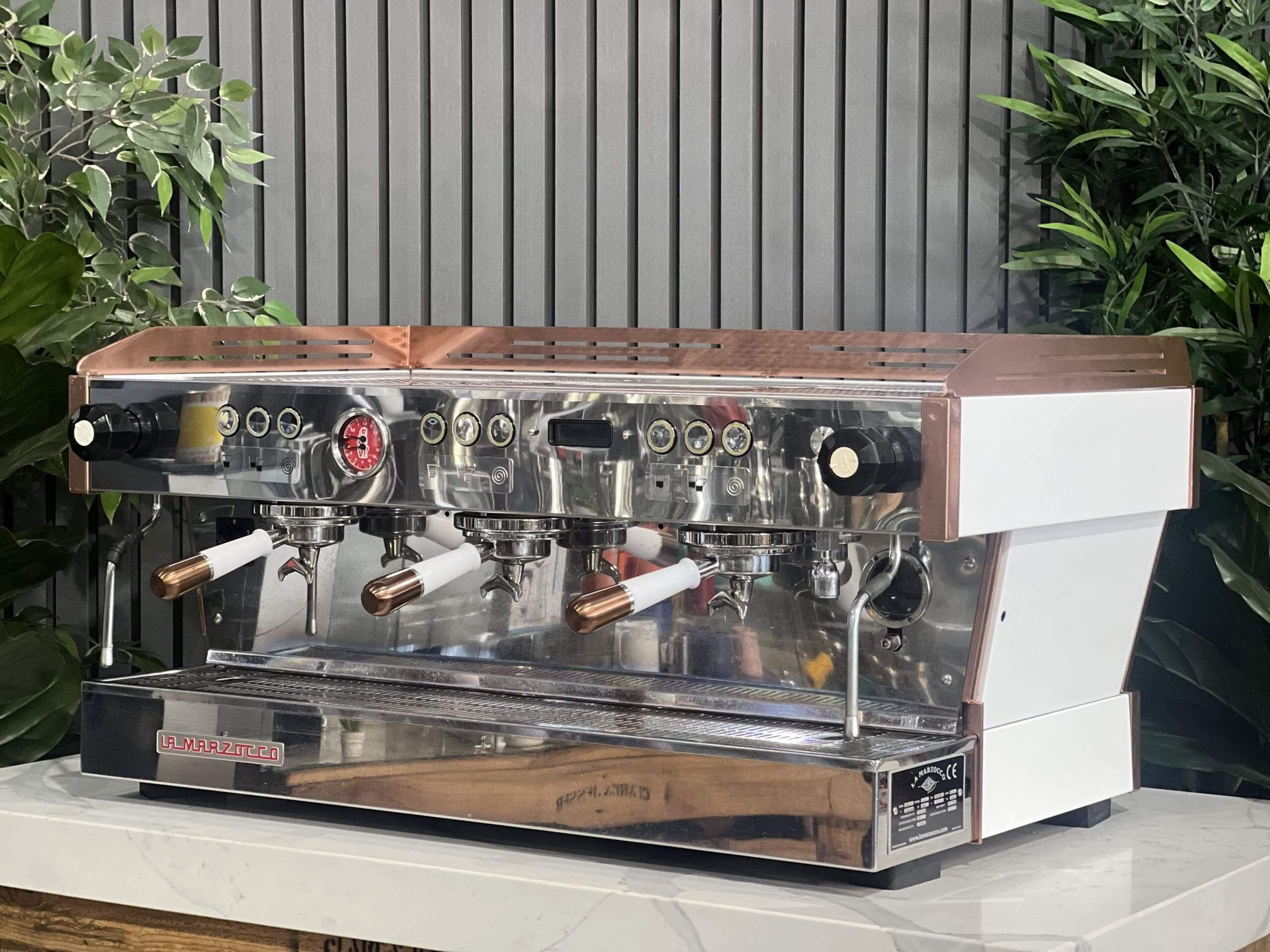La Marzocco Linea PB White & Rose - 3 Group Commercial Espresso Machine - Gold