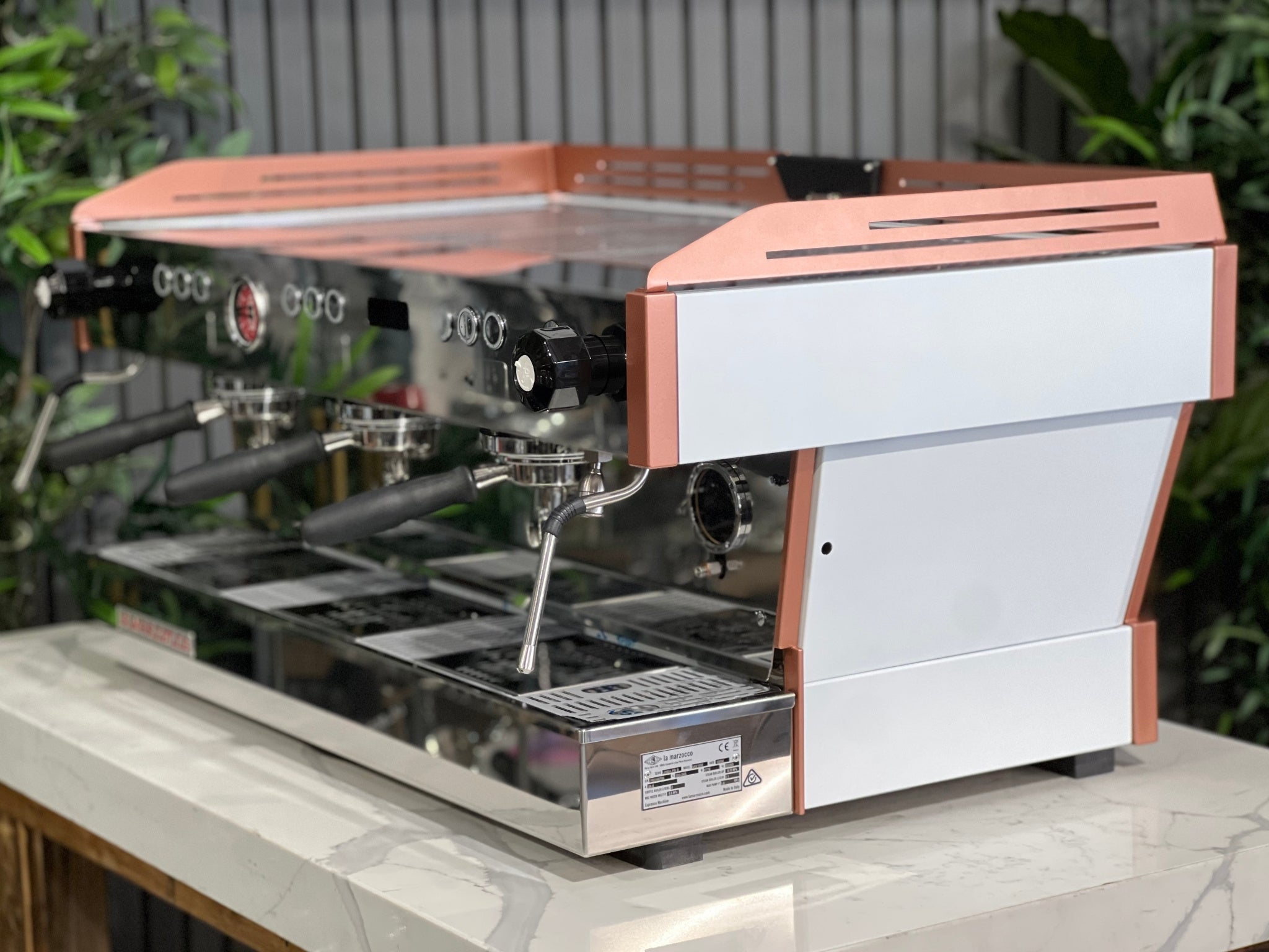 La Marzocco Linea PB ABR White - 3 Group Commercial Espresso Machine - Copper
