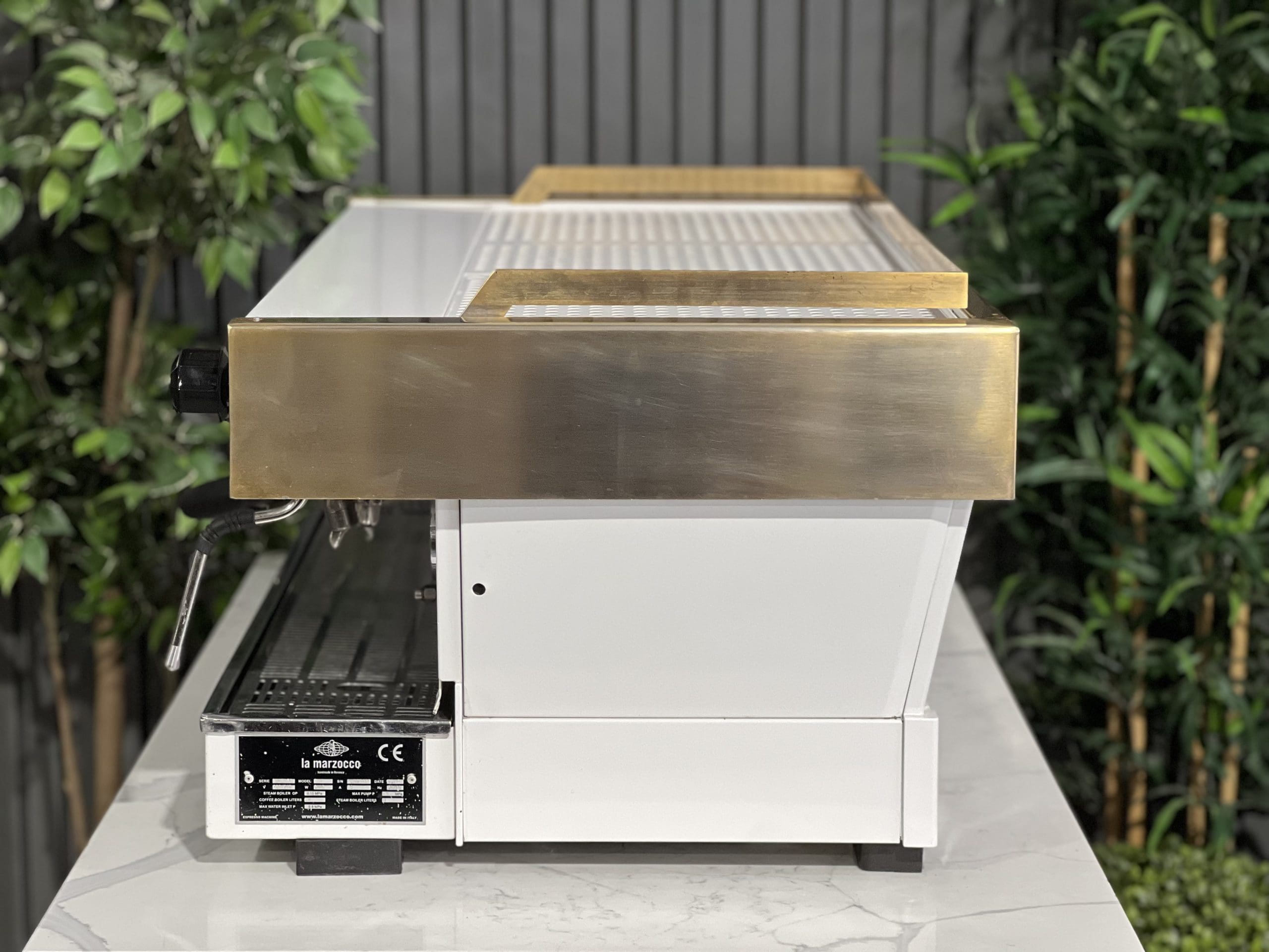 La Marzocco Linea PB White - 3 Group Commercial Espresso Machine - Gold