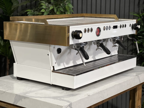 La Marzocco Linea PB White - 3 Group Commercial Espresso Machine - Gold