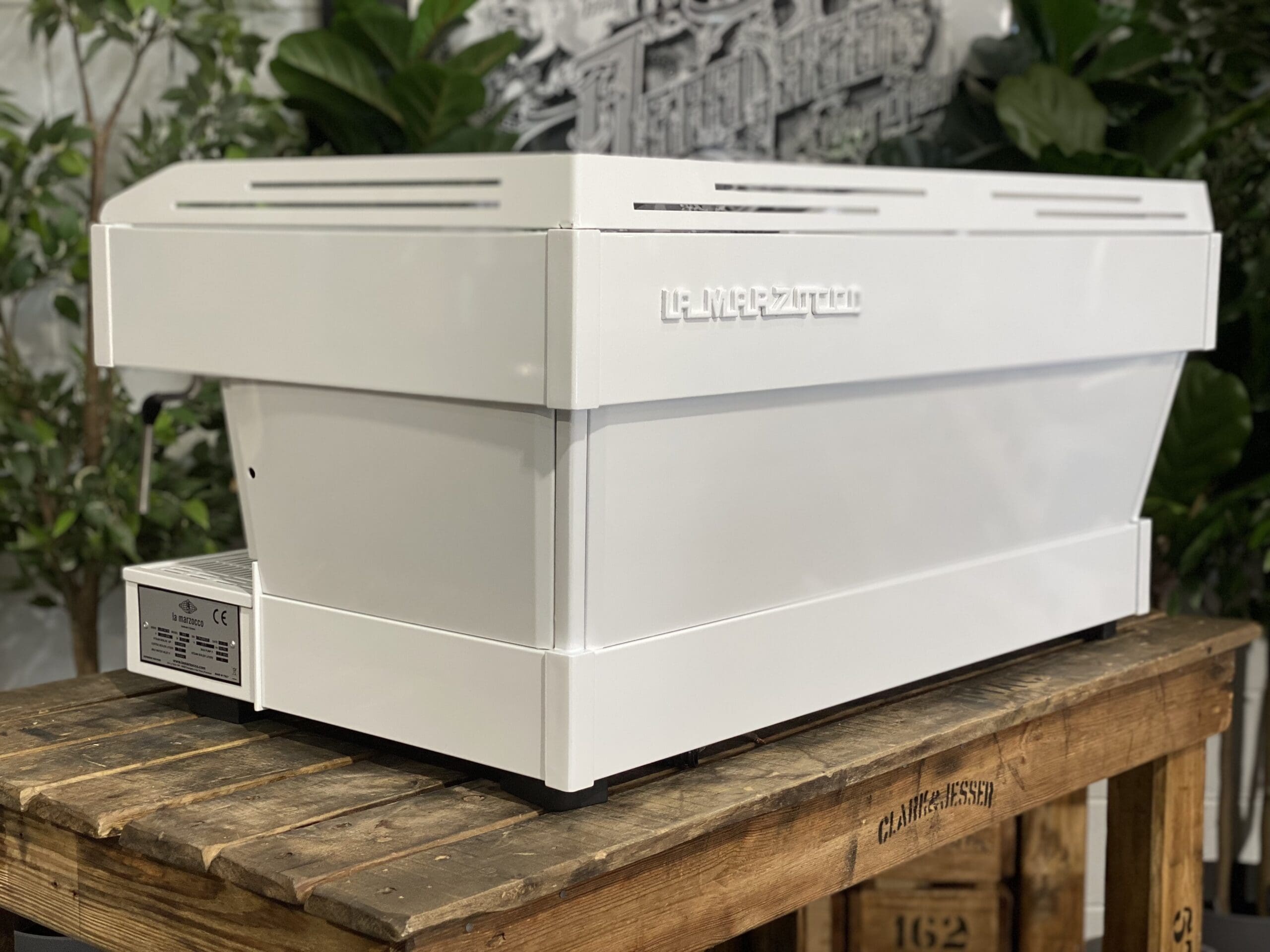 La Marzocco Linea PB Full White w Rubber Pesado Handles - 3 Group Commercial Espresso Machine - Black