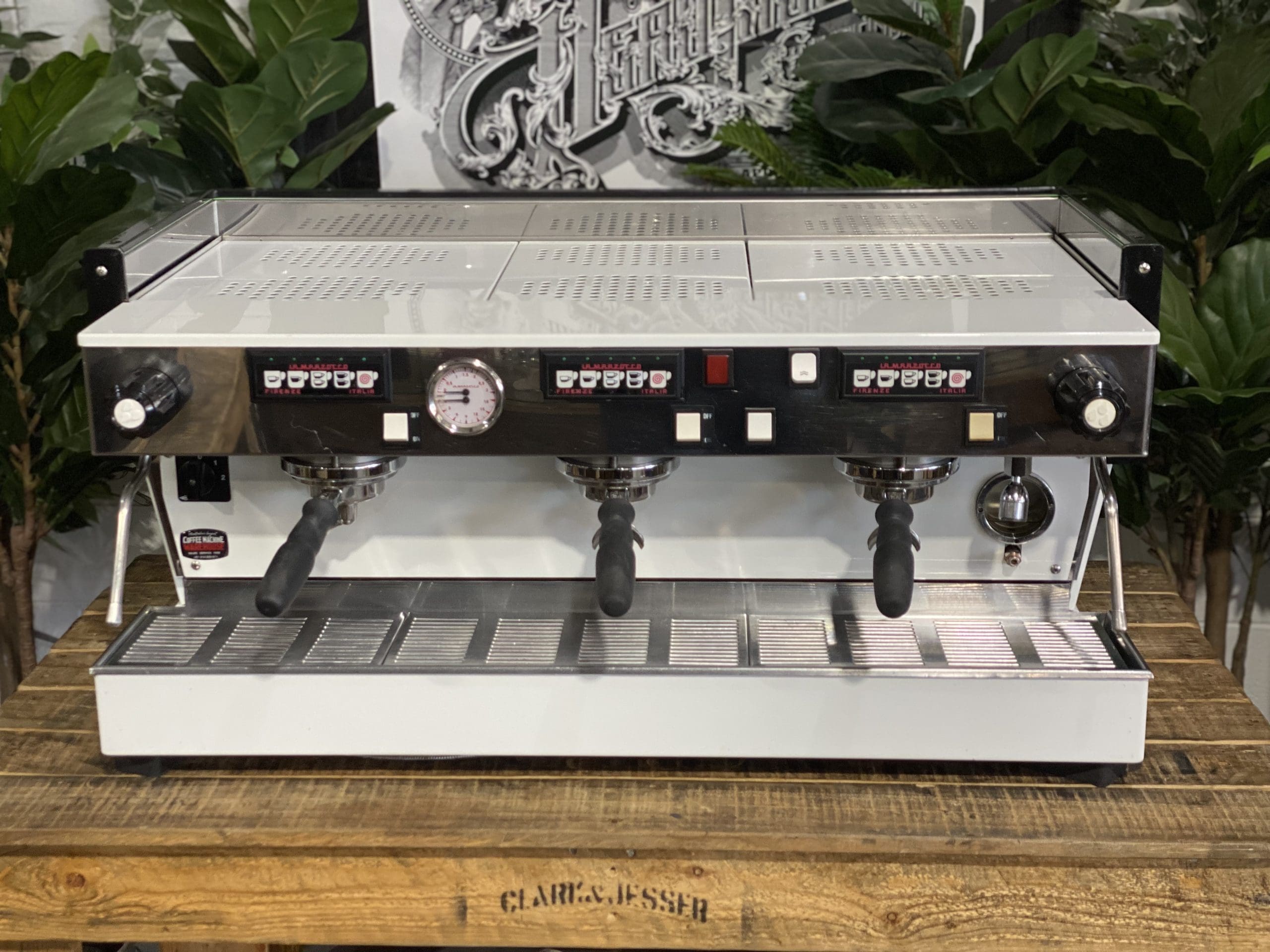 La Marzocco Linea Classic White - 3 Group Commercial Espresso Machine - Green