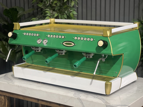 La Marzocco GB5 Green, White - 3 Group Commercial Espresso Machine - Gold