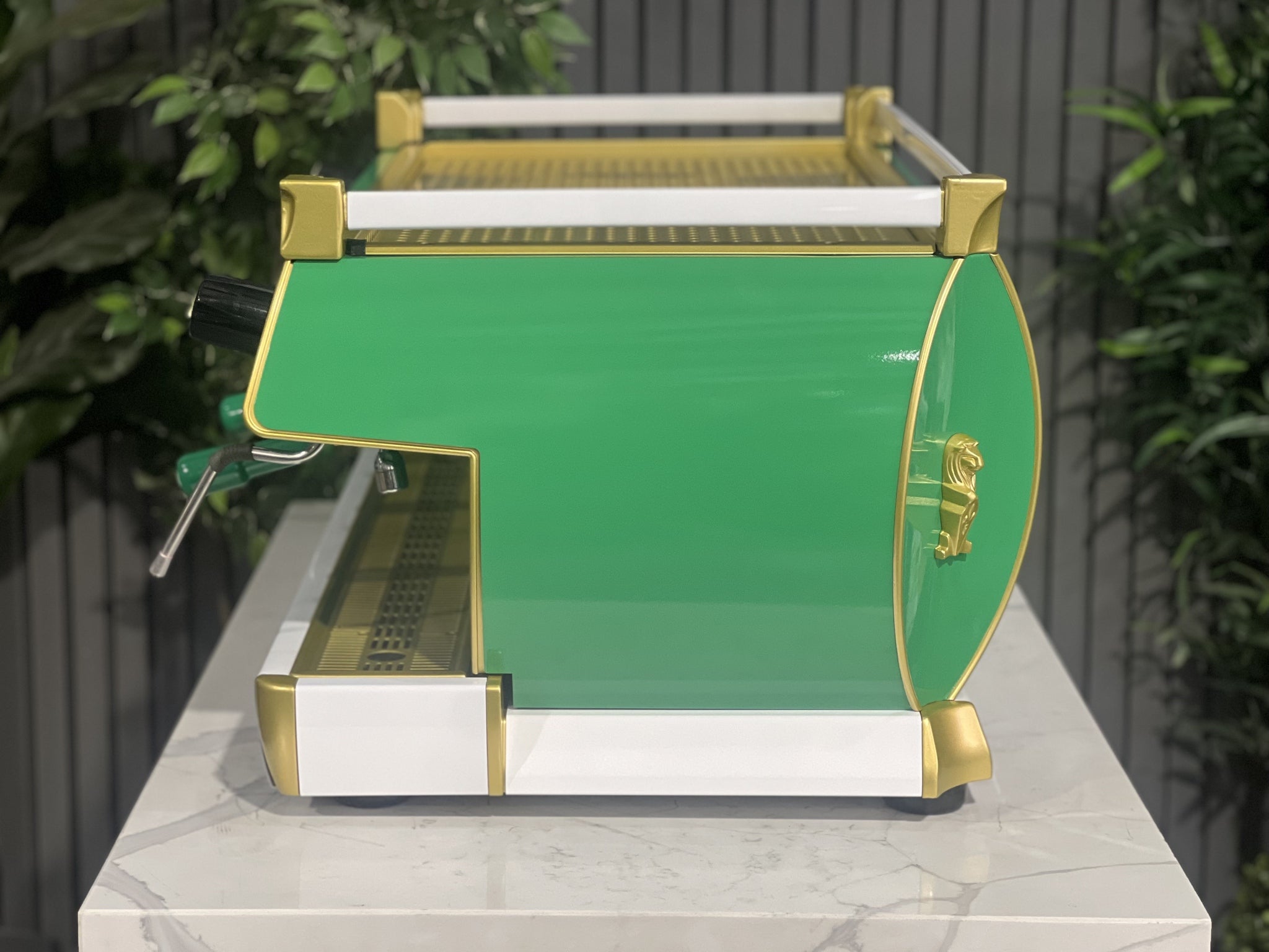 La Marzocco GB5 Green, White - 3 Group Commercial Espresso Machine - Gold