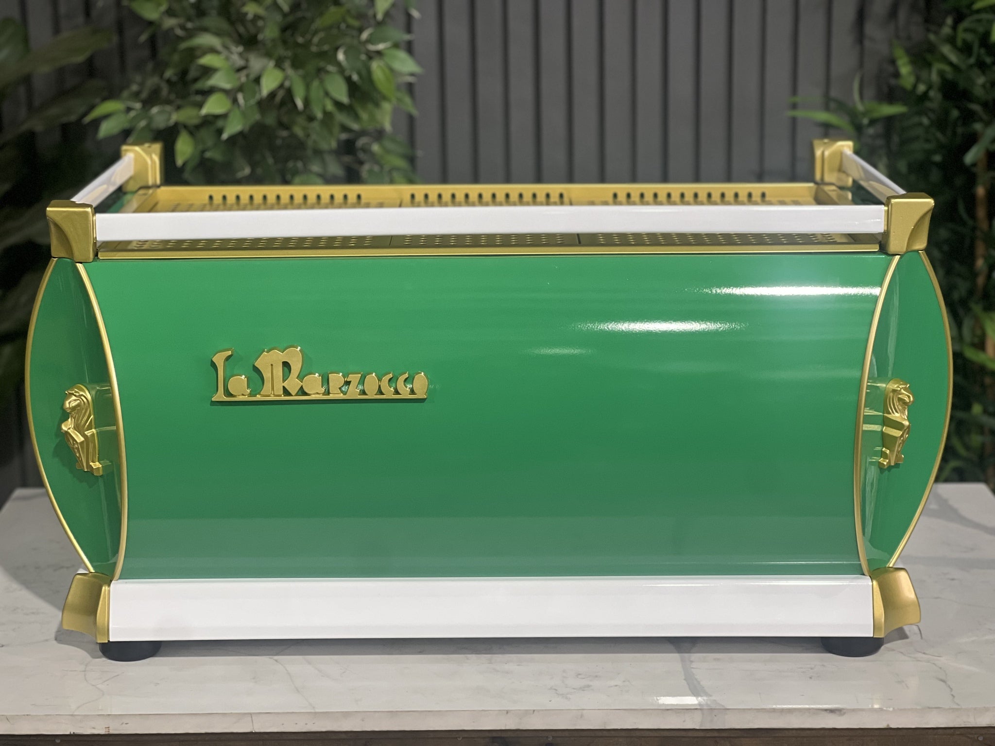 La Marzocco GB5 Green, White - 3 Group Commercial Espresso Machine - Gold