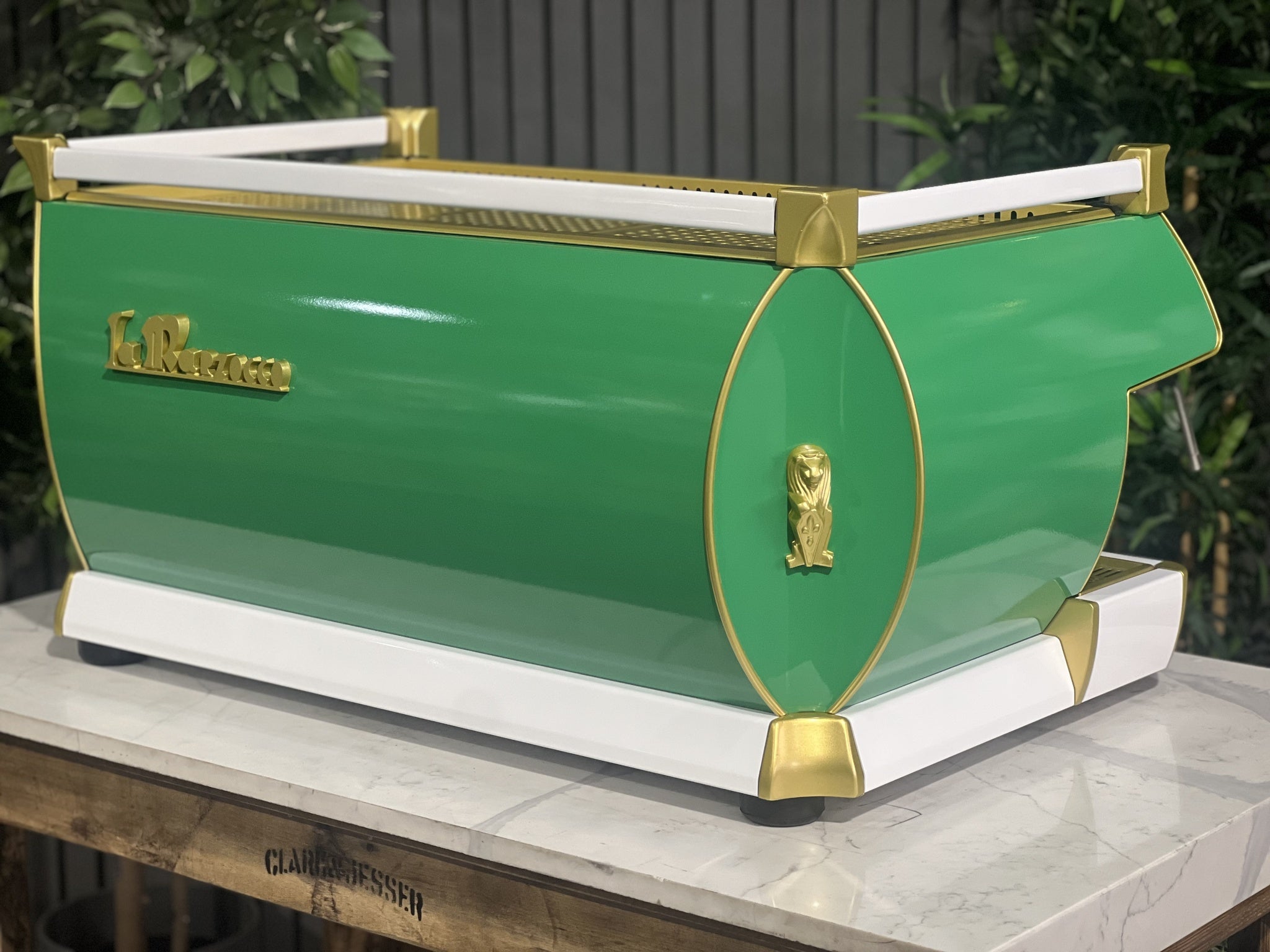 La Marzocco GB5 Green, White - 3 Group Commercial Espresso Machine - Gold