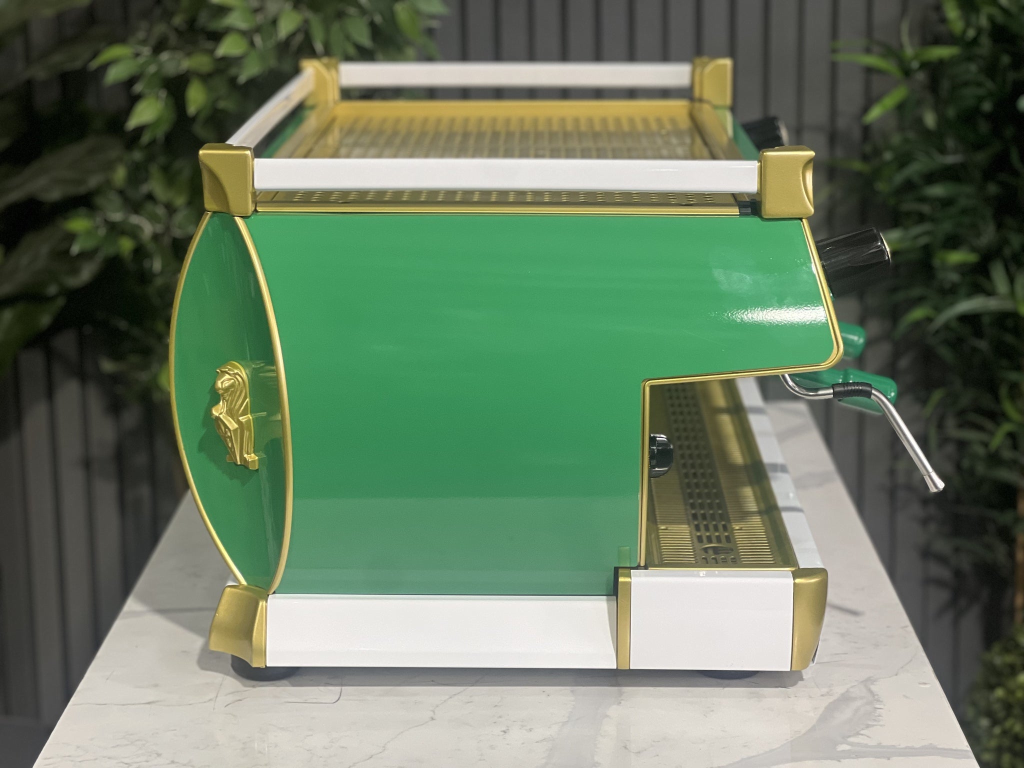 La Marzocco GB5 Green, White - 3 Group Commercial Espresso Machine - Gold