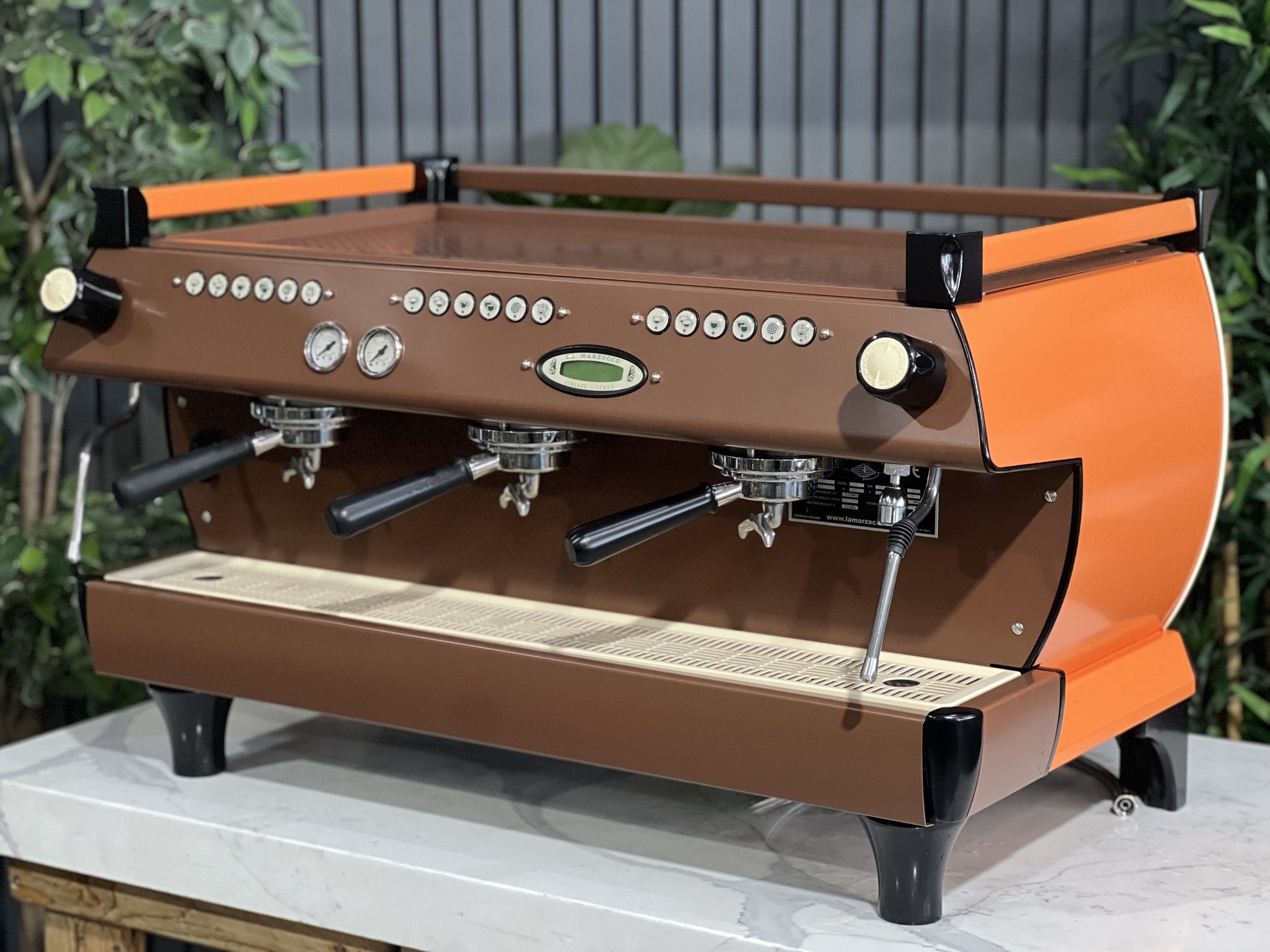La Marzocco GB5 Orange - 3 Group Commercial Espresso Machine - Brown