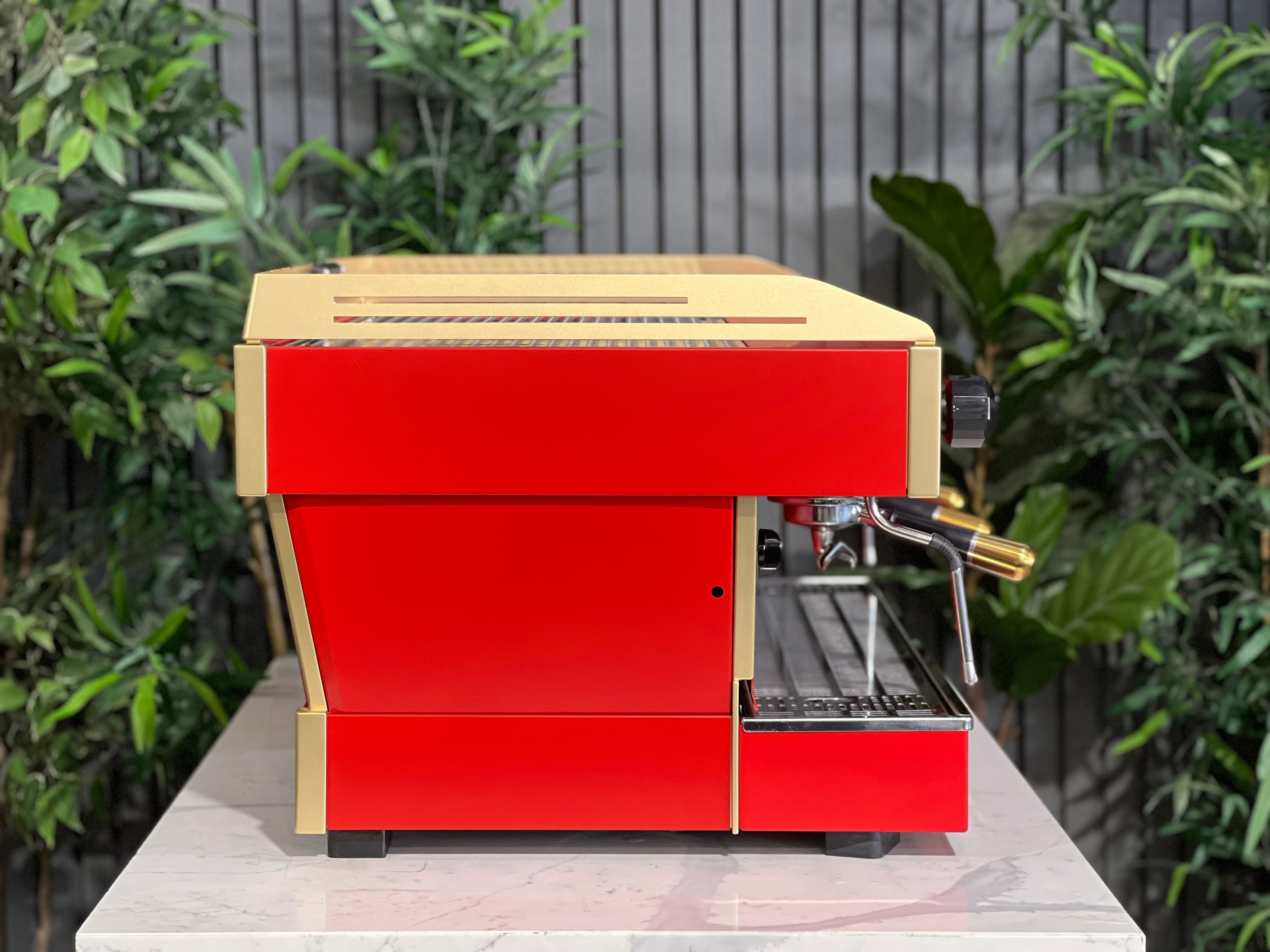 La Marzocco Linea PB Custom Red - 3 Group Commercial Espresso Machine - Gold