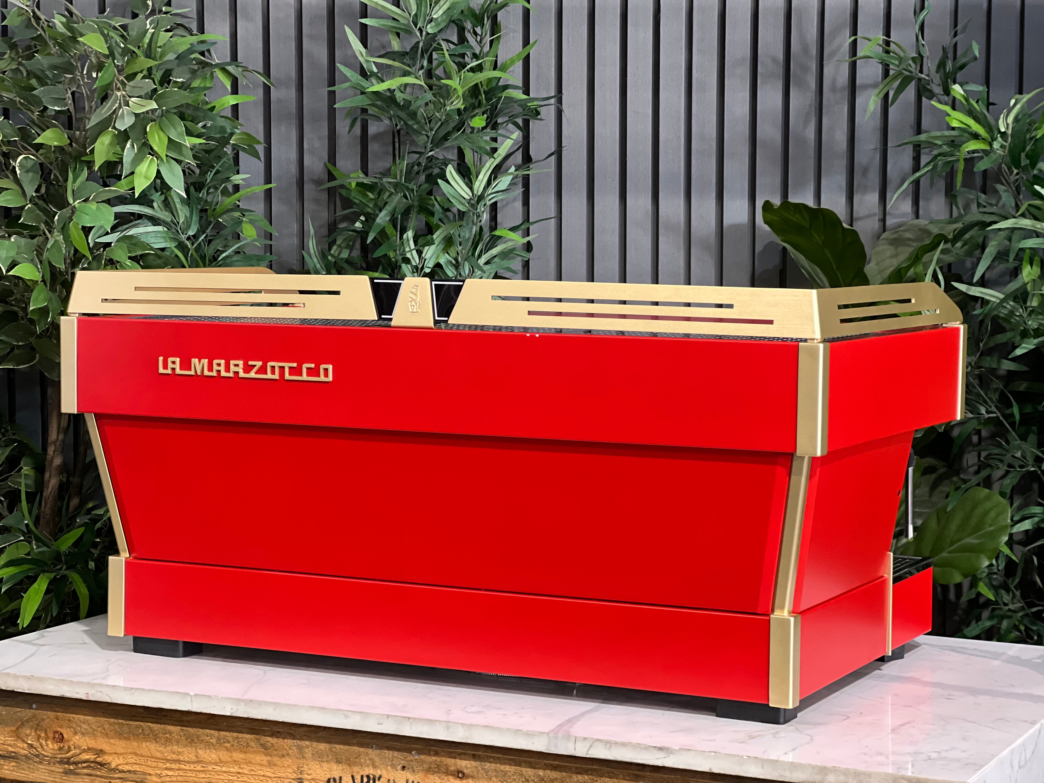 La Marzocco Linea PB Custom Red - 3 Group Commercial Espresso Machine - Gold