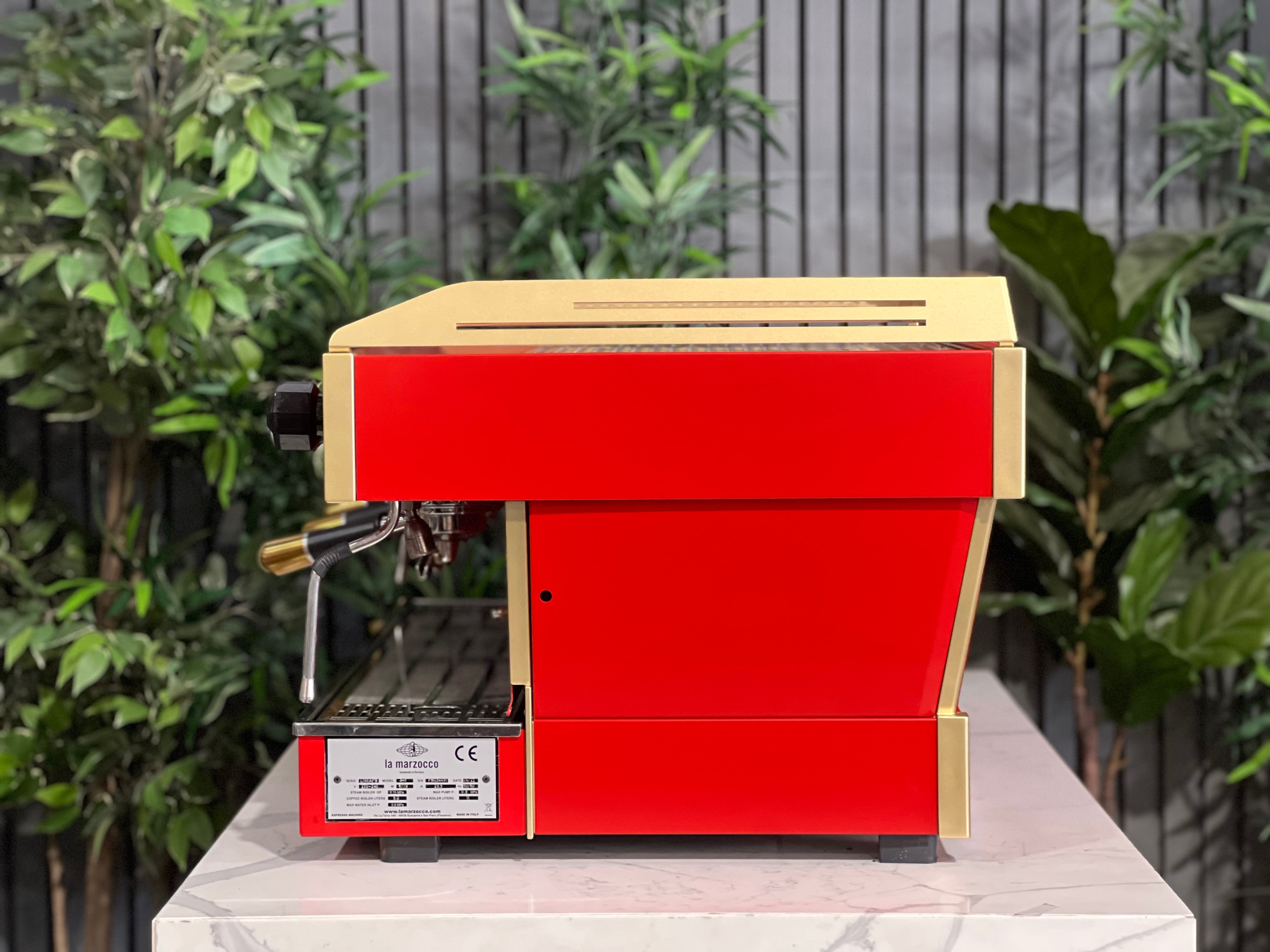 La Marzocco Linea PB Custom Red - 3 Group Commercial Espresso Machine - Gold