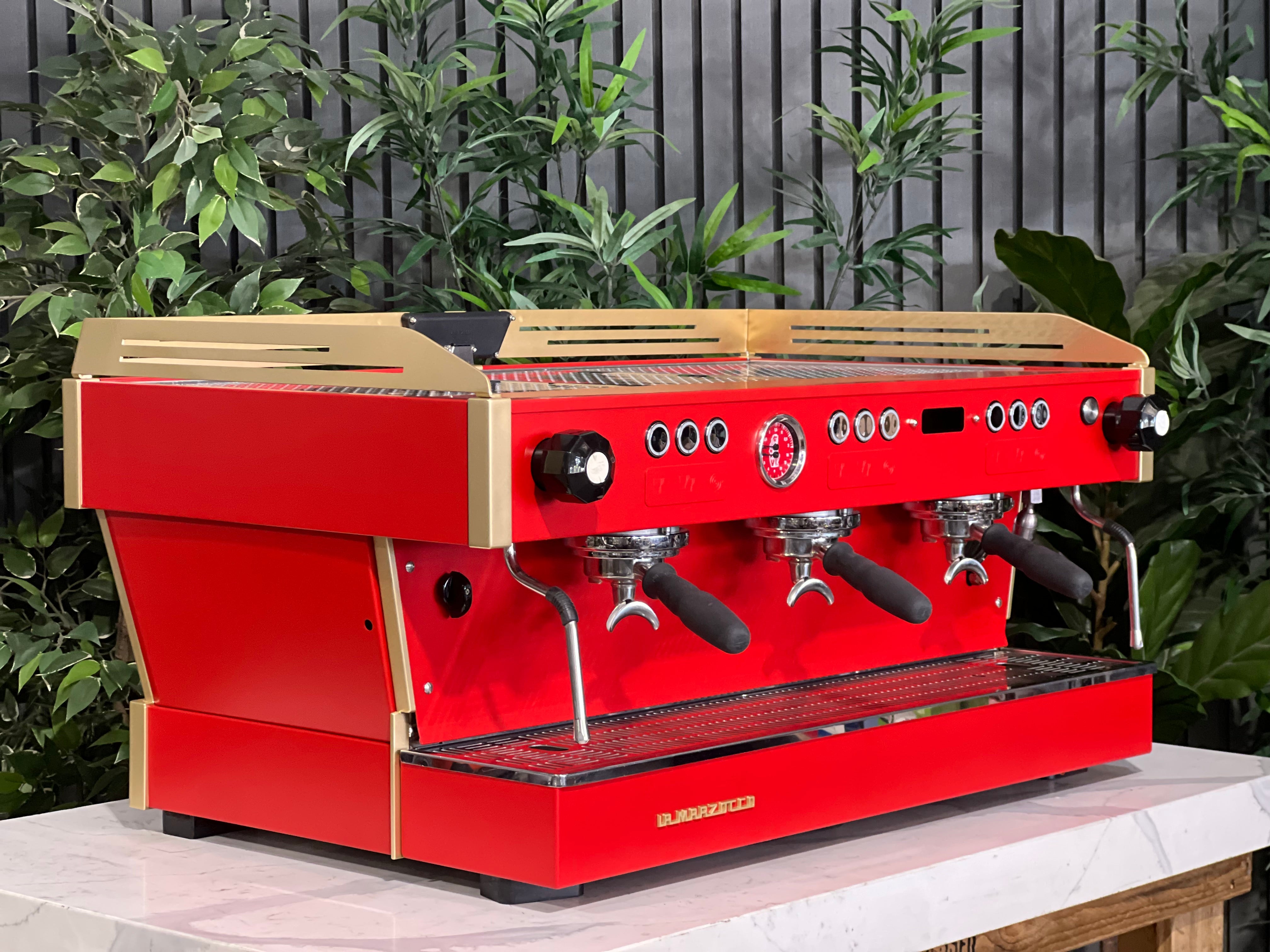 La Marzocco Linea PB Custom Red - 3 Group Commercial Espresso Machine - Gold