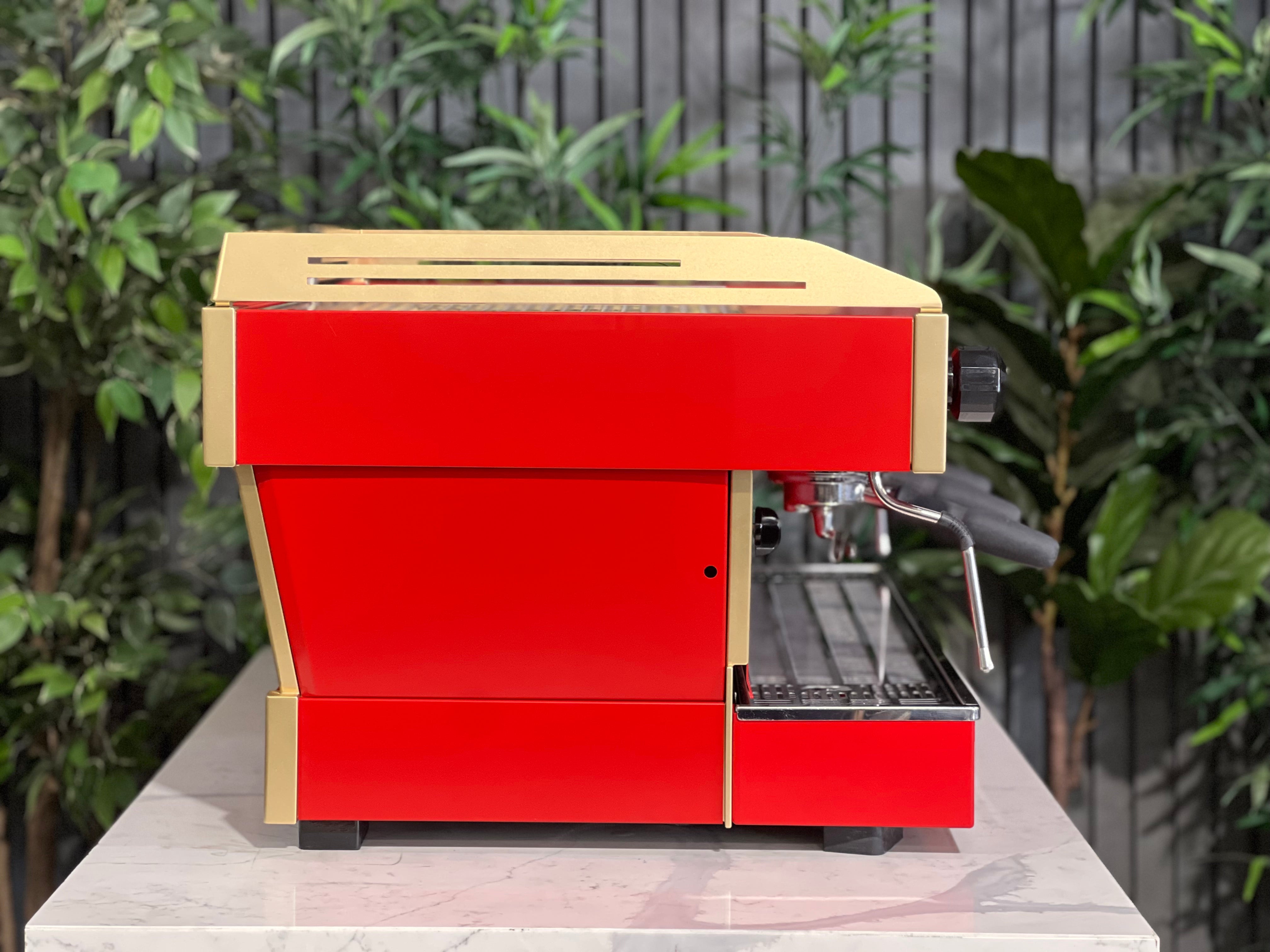 La Marzocco Linea PB Custom Red - 3 Group Commercial Espresso Machine - Gold