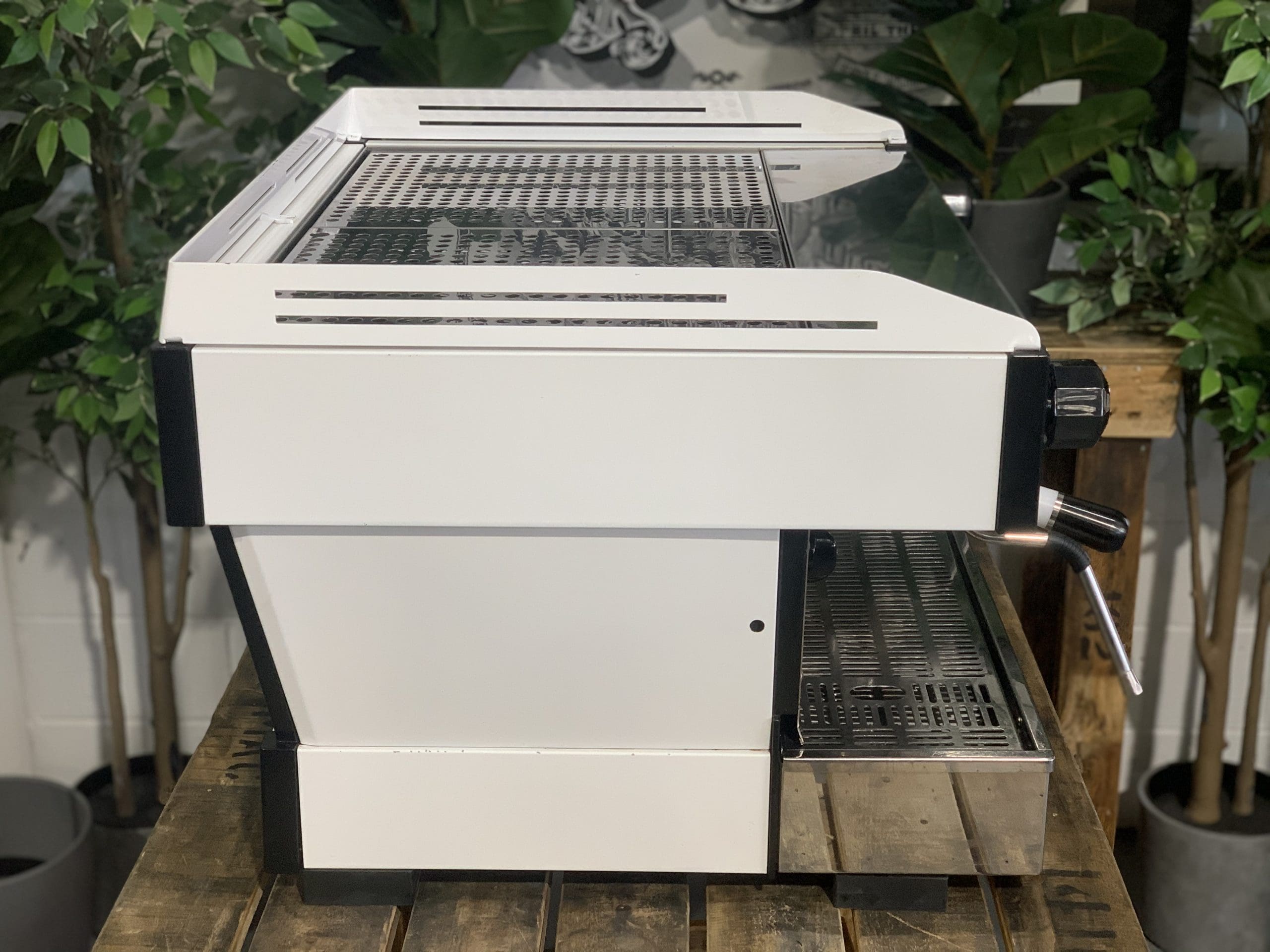 La Marzocco Linea PB w. Pesado Group Handles - 2 Group Commercial Espresso Machine - White