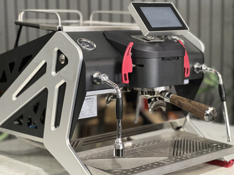 Macwild Pro Black, Grey & Accents - 1 Group Commercial Espresso Machine - Red