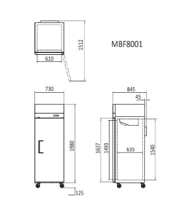 Atosa Top Mounted Single Door Freezer