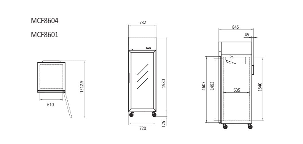 Atosa Top Mounted Single Glass Door Freezer