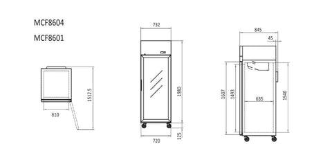 Atosa Top Mounted Single Glass Door Freezer