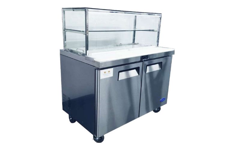 Atosa 2 Door Sandwich Bar With Glass Canopy 1225Mm