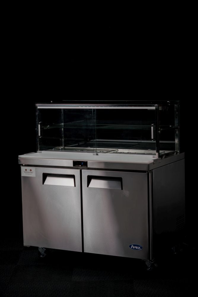 Atosa 2 Door Sandwich Bar With Glass Canopy 1225Mm