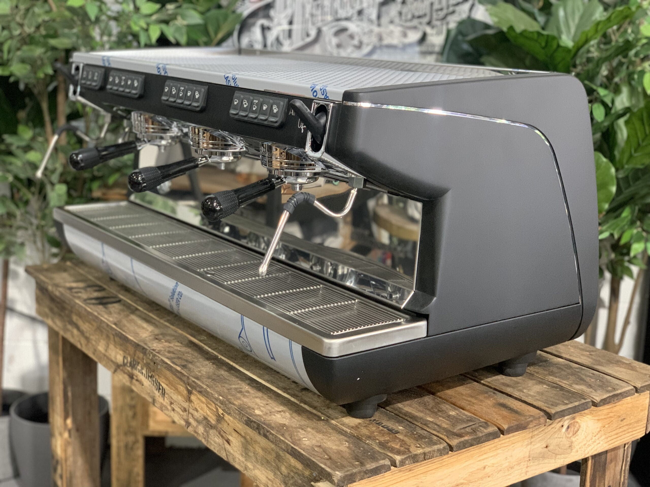 Nuova Simonelli Appia Life High Cup Black - 3 Group Commercial Espresso Machine - Stainless