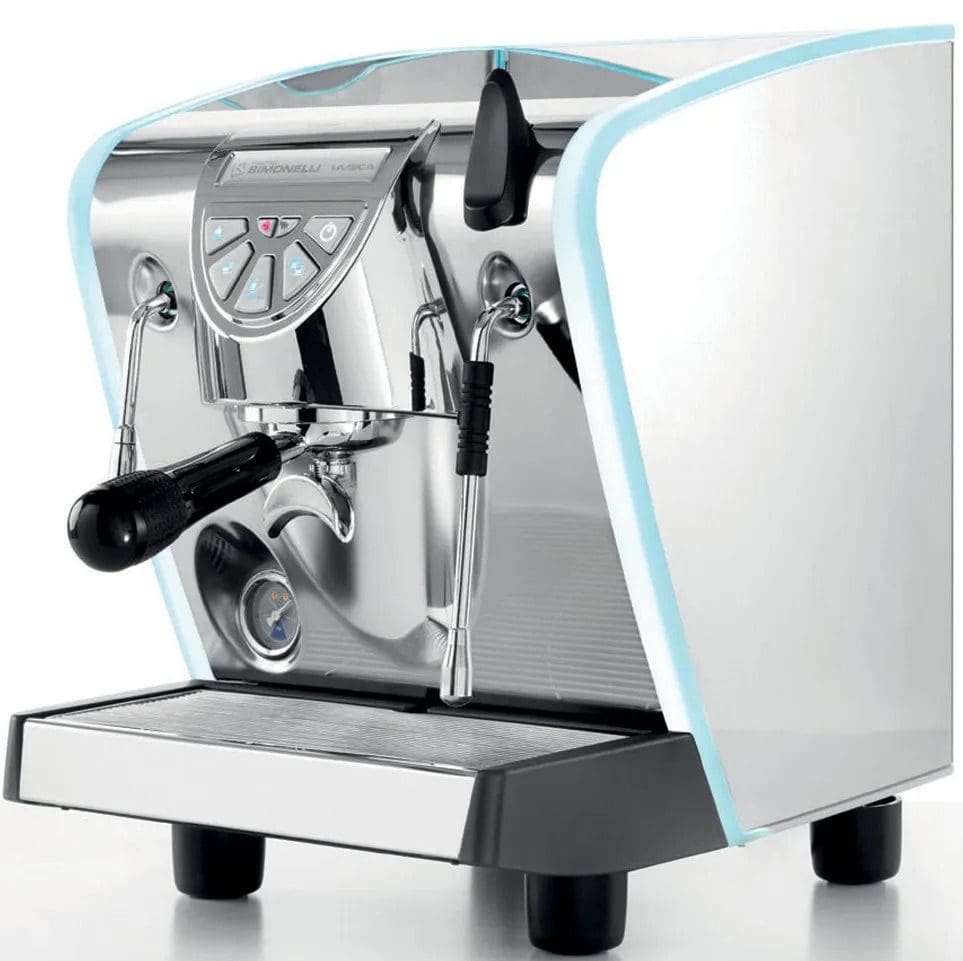 Nuova Simonelli Musica Side Lights Stainless - 1 Group Commercial Espresso Machine - White