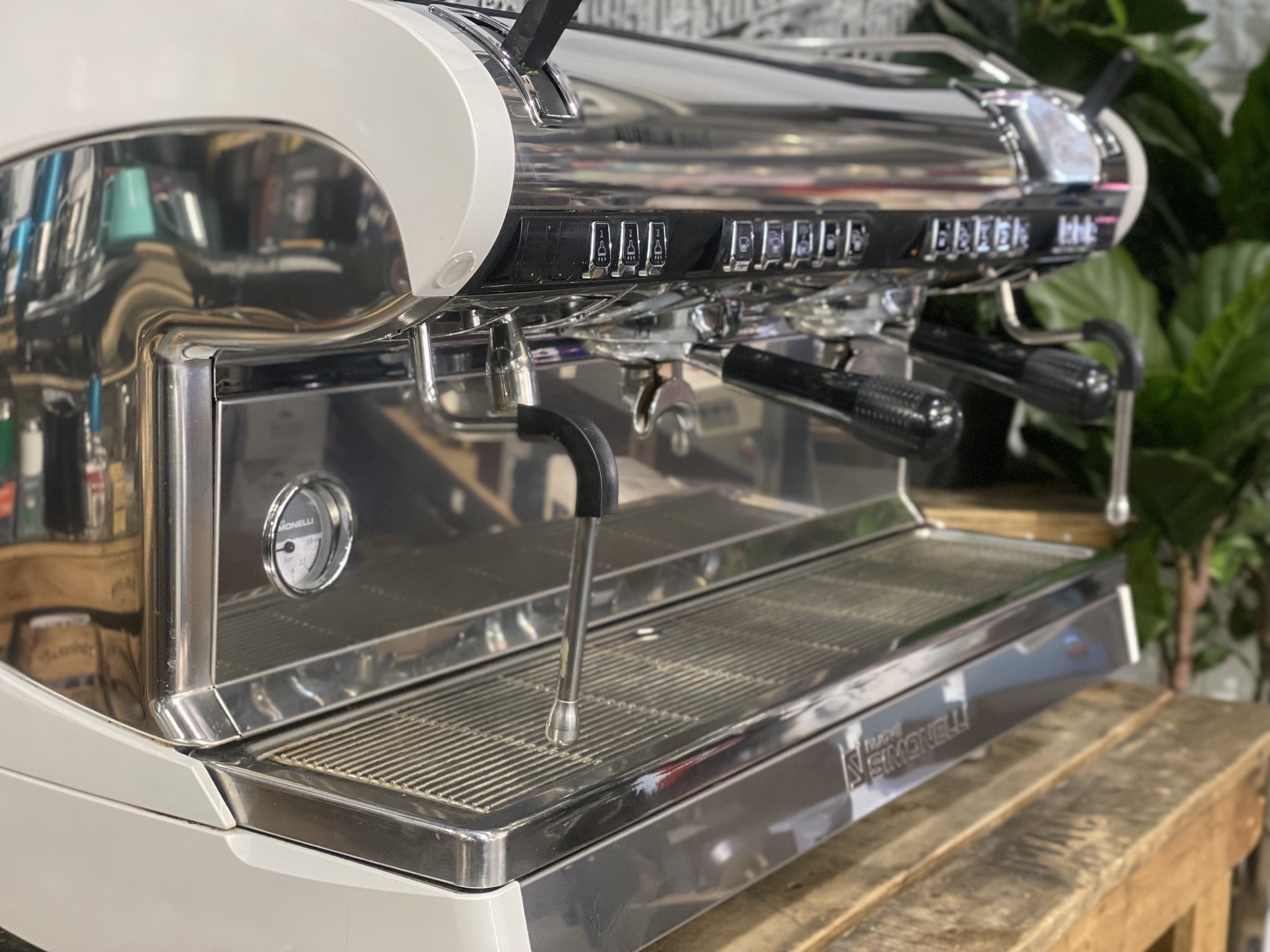 Nuova Simonelli Aurelia Wave White - 2 Group Commercial Espresso Machine - Stainless
