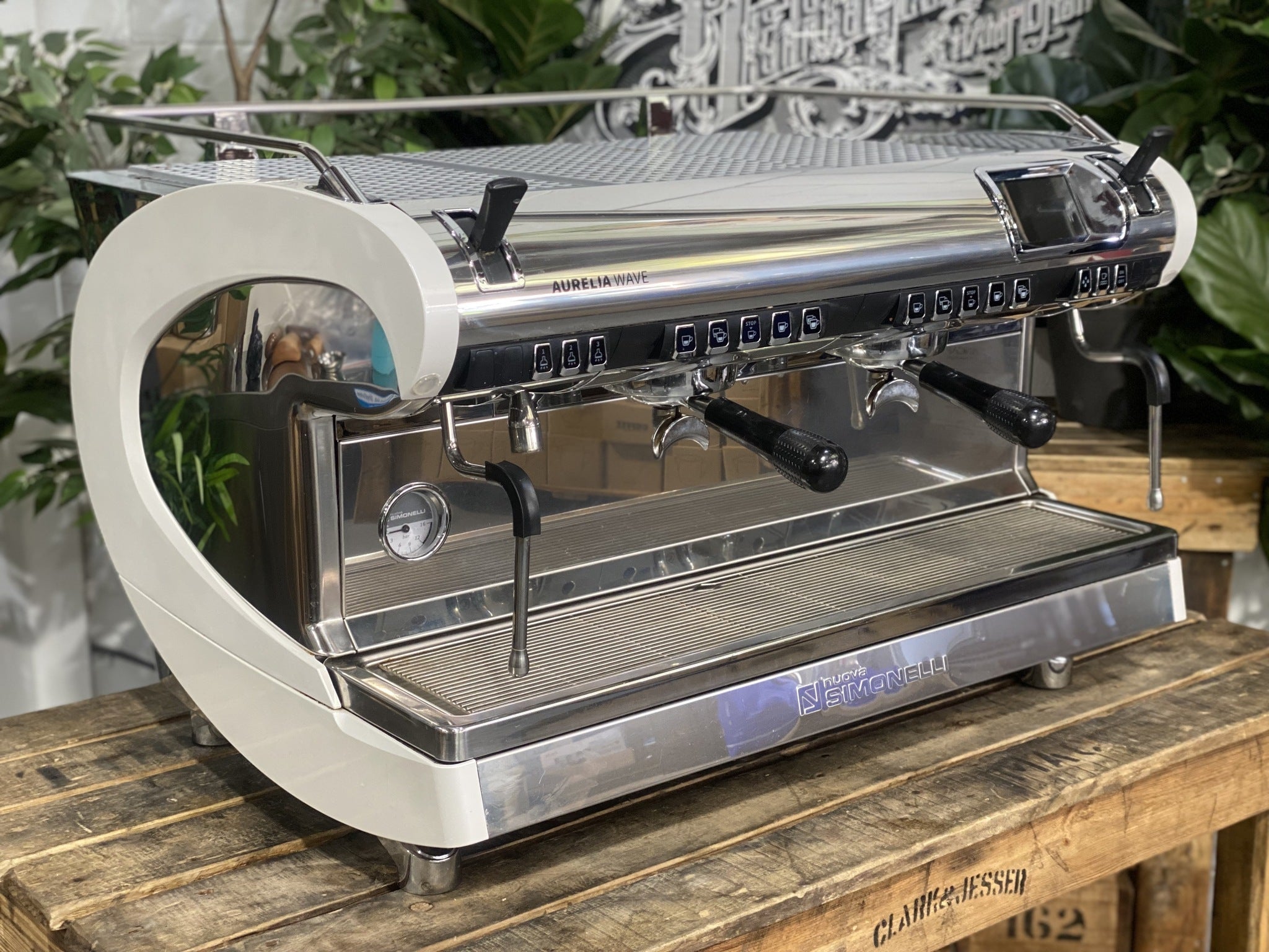 Nuova Simonelli Aurelia Wave White - 2 Group Commercial Espresso Machine - Stainless
