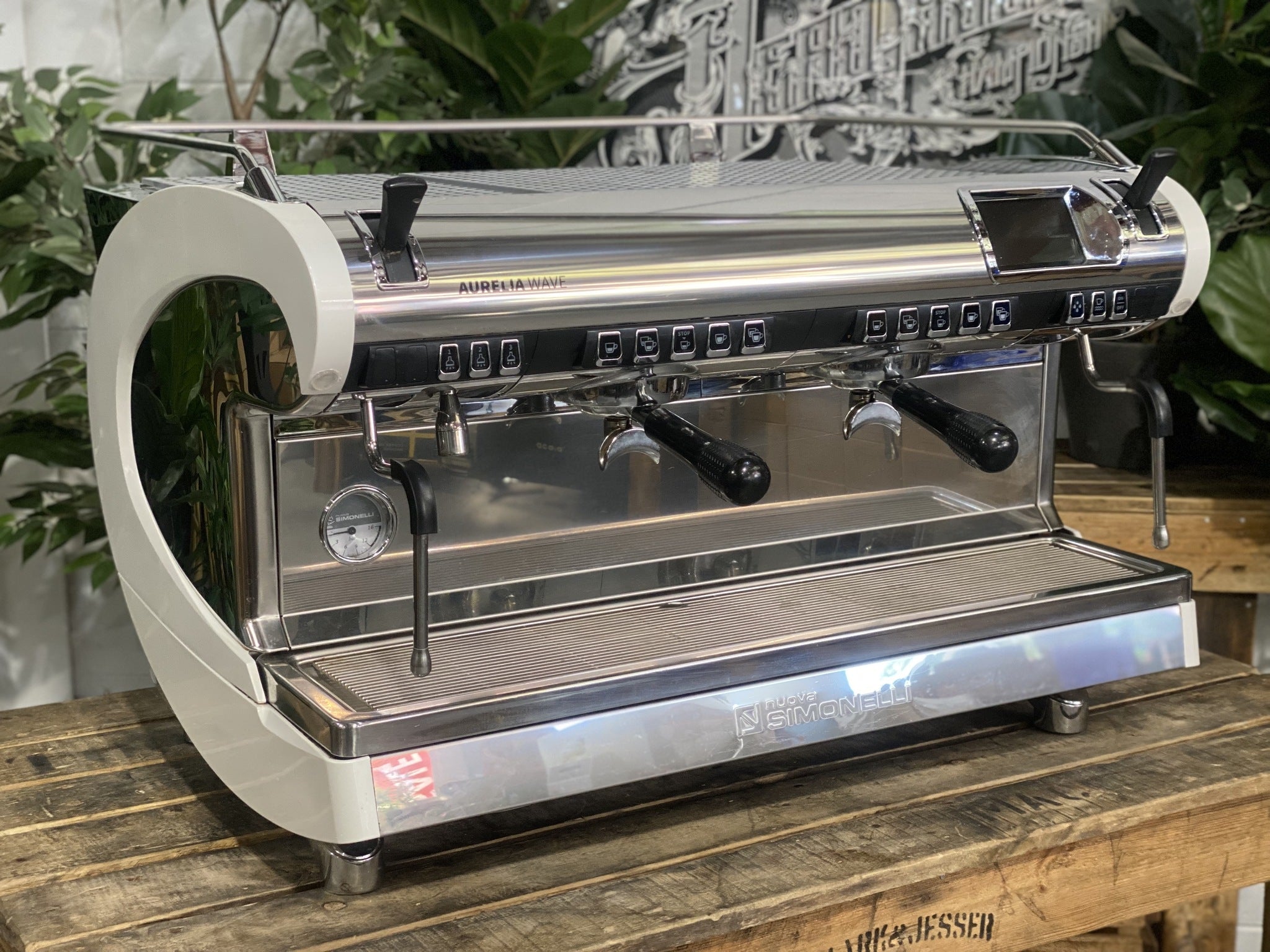 Nuova Simonelli Aurelia Wave White - 2 Group Commercial Espresso Machine - Stainless