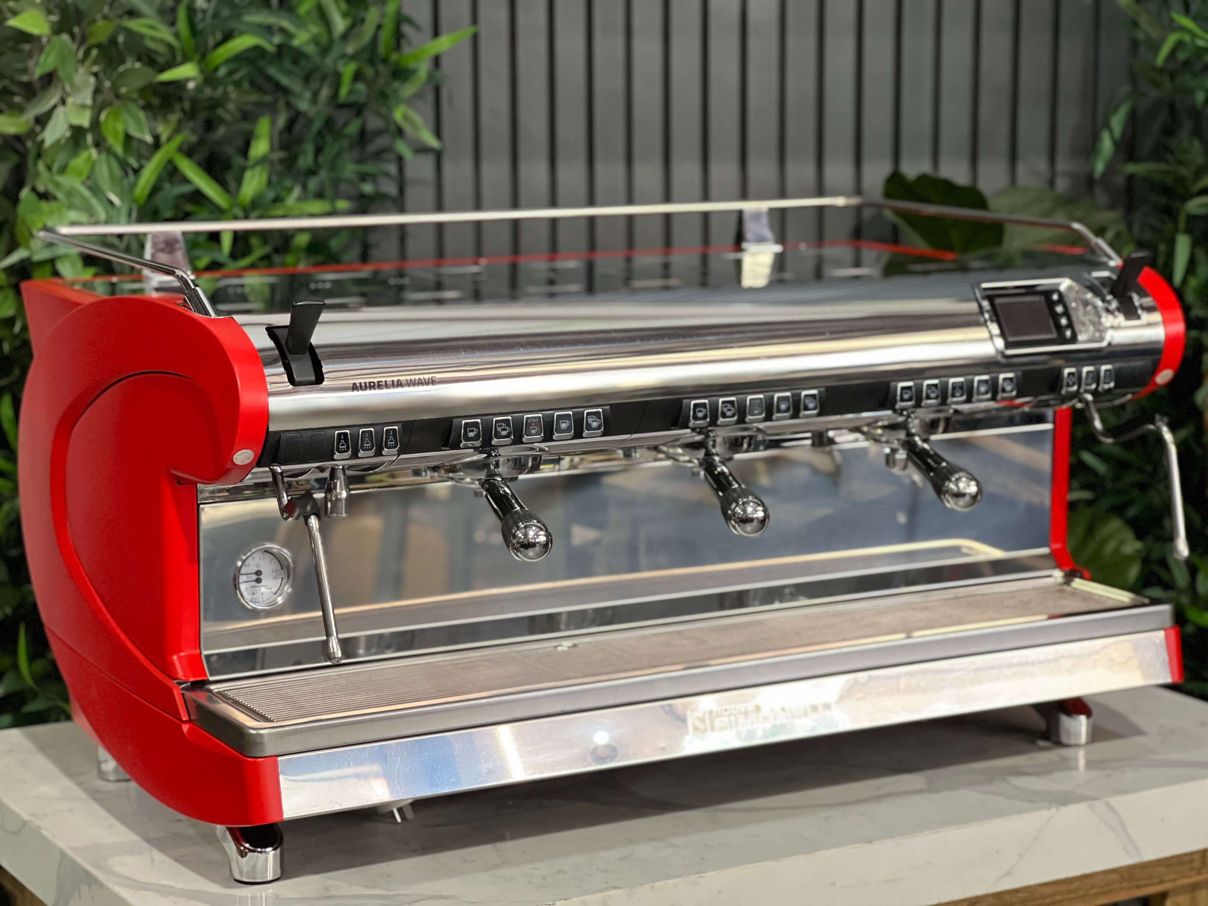 Nuova Simonelli Aurelia Wave Volumetric - 3 Group Commercial Espresso Machine - Red