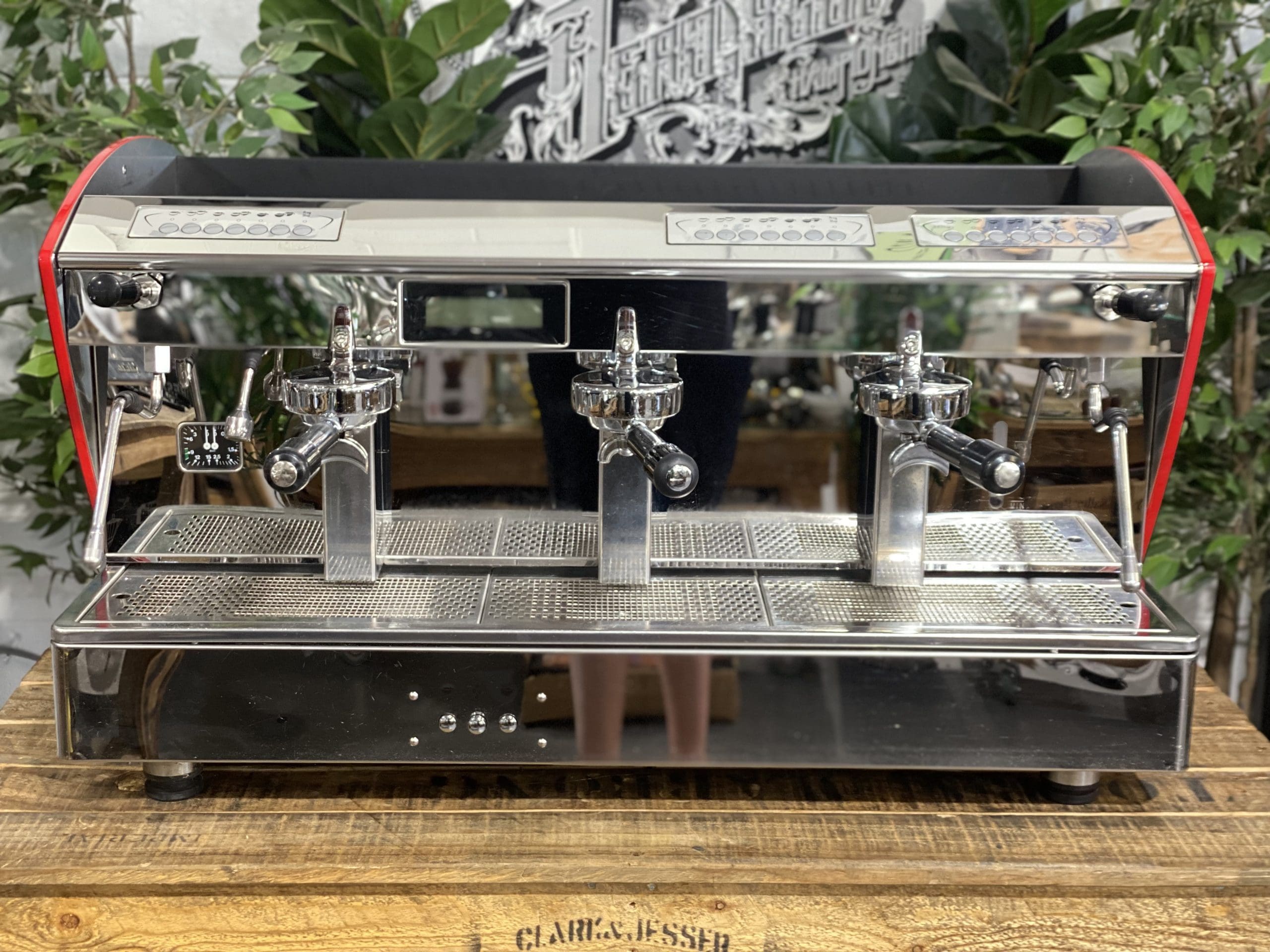 Orchestrale Etnica Display Black - 3 Group Commercial Espresso Machine - Red