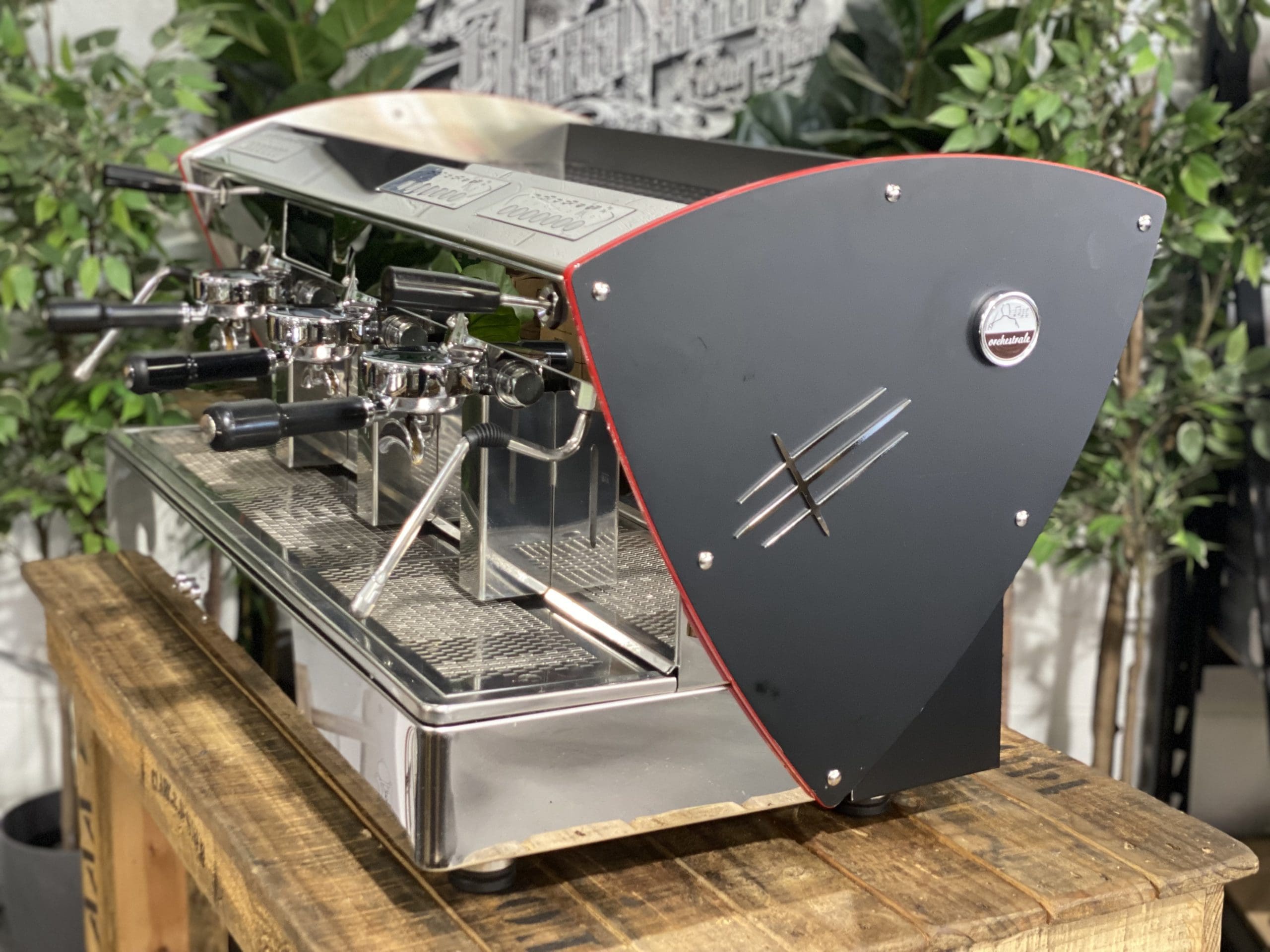 Orchestrale Etnica Display Black - 3 Group Commercial Espresso Machine - Red