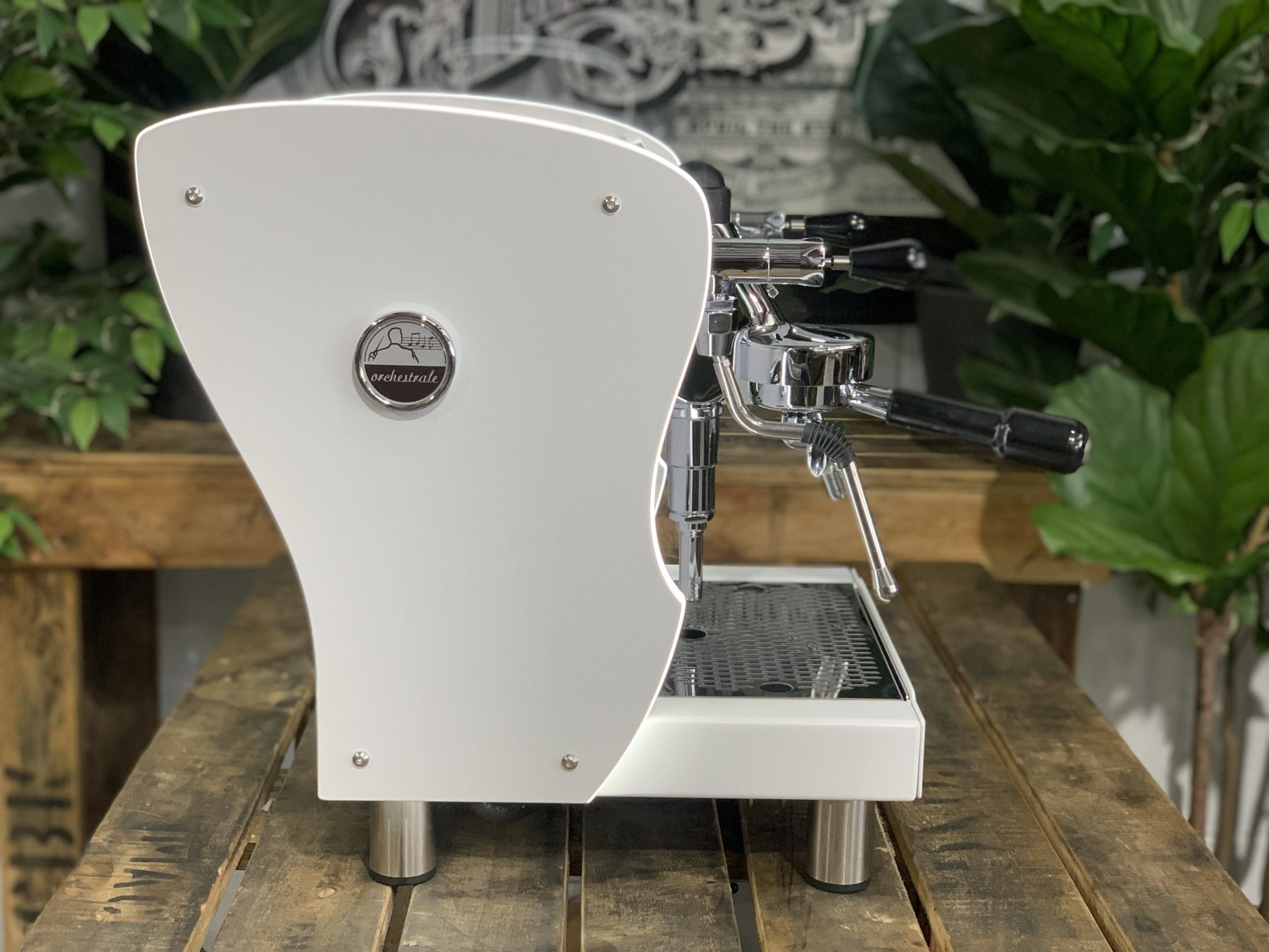 Orchestrale Nota with Side Lights - 1 Group Commercial Espresso Machine - White